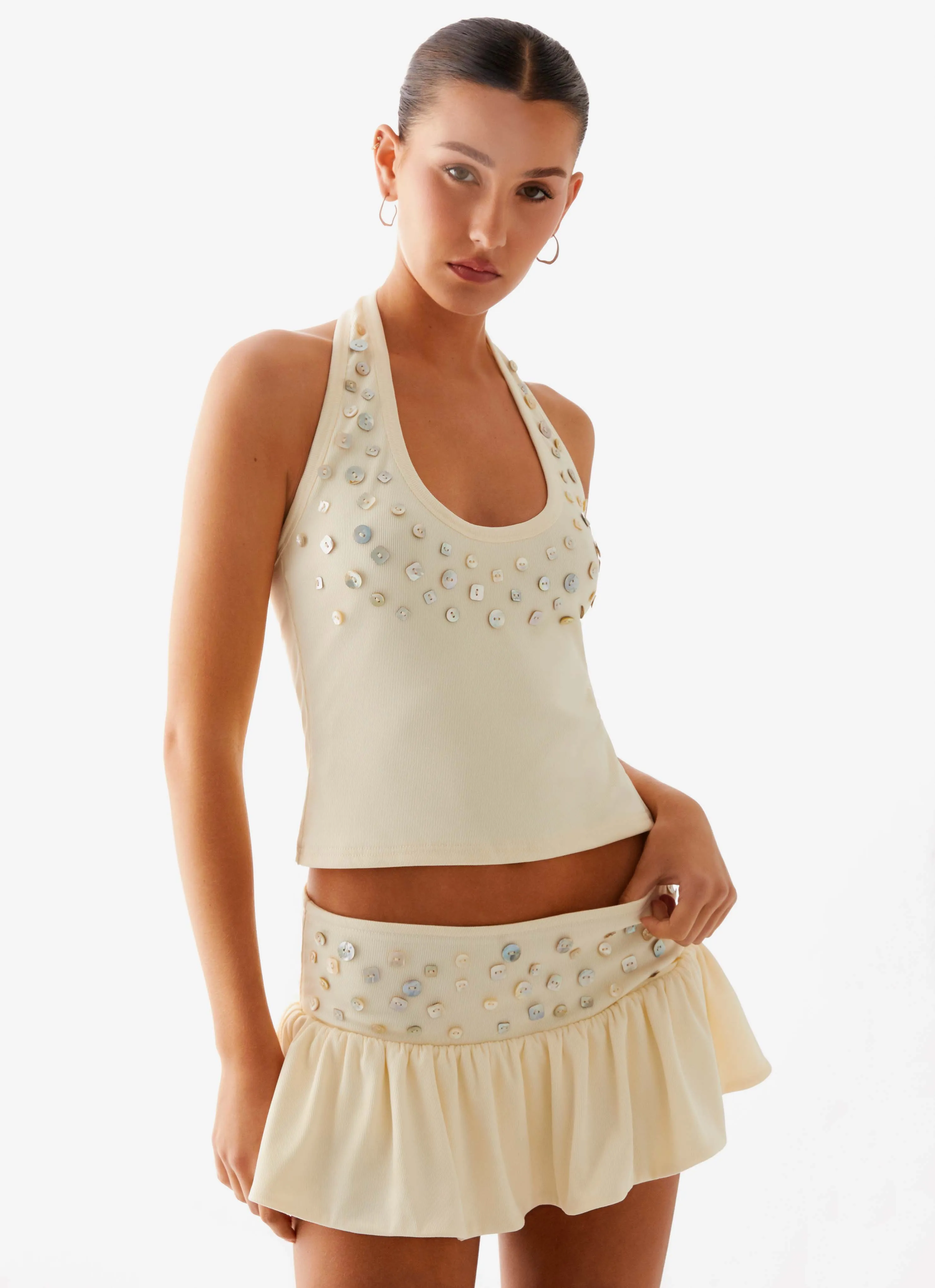 Vegas Nights Halter Neck Top - Yellow sold by Peppermayo product image thumbnail 5