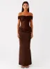 Either Way Maxi Dress - Chocolate sold by Peppermayo