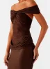 Either Way Maxi Dress - Chocolate sold by Peppermayo