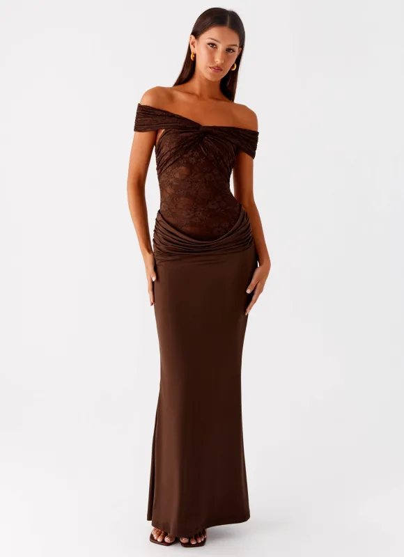 Either Way Maxi Dress - Chocolate sold by Peppermayo