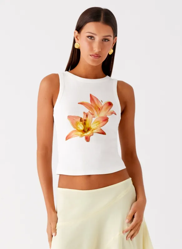 Carmela Tank Top - White sold by Peppermayo