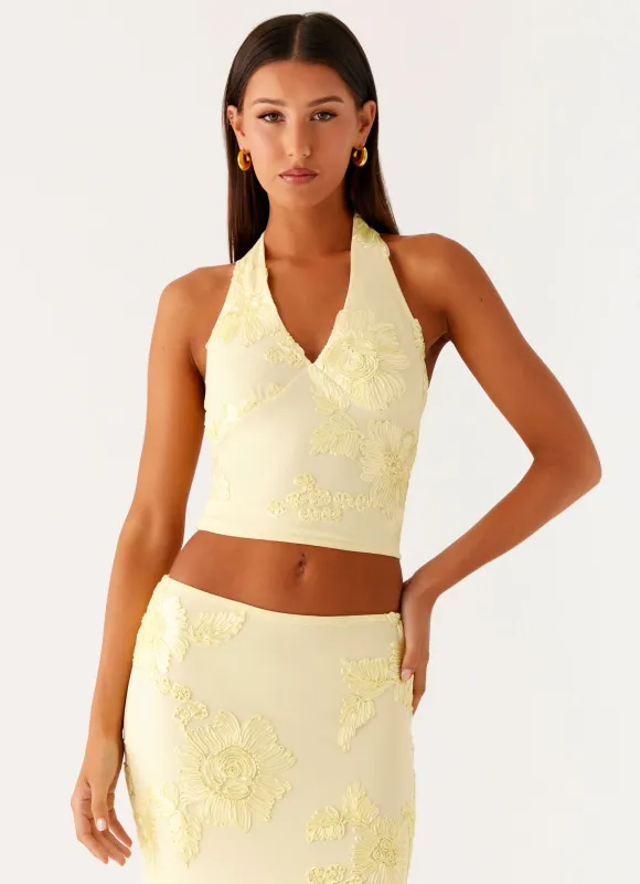 Radiate Halterneck Top - Yellow sold by Peppermayo