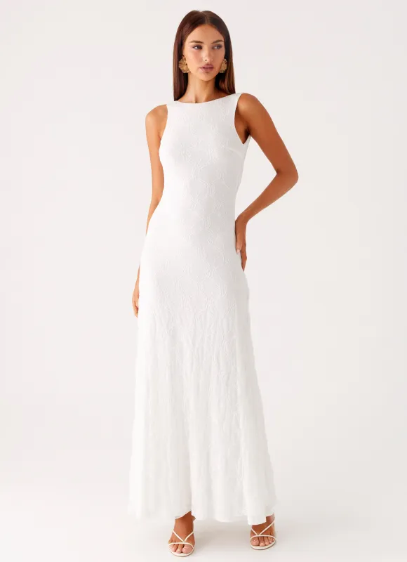 Embrace The Sun Maxi Dress - White sold by Peppermayo