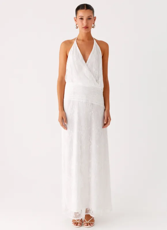 Reinhart Halter Maxi Dress - White sold by Peppermayo