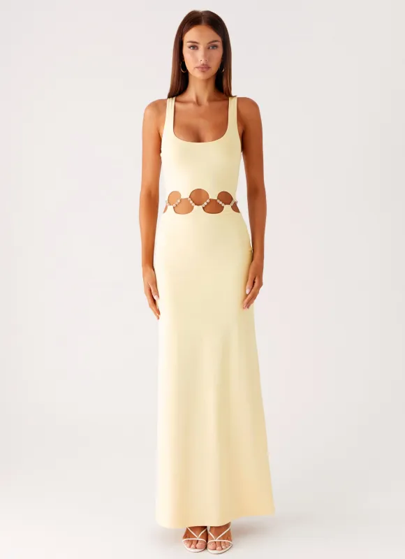 Dreamboat Beaded Maxi Dress - Yellow sold by Peppermayo