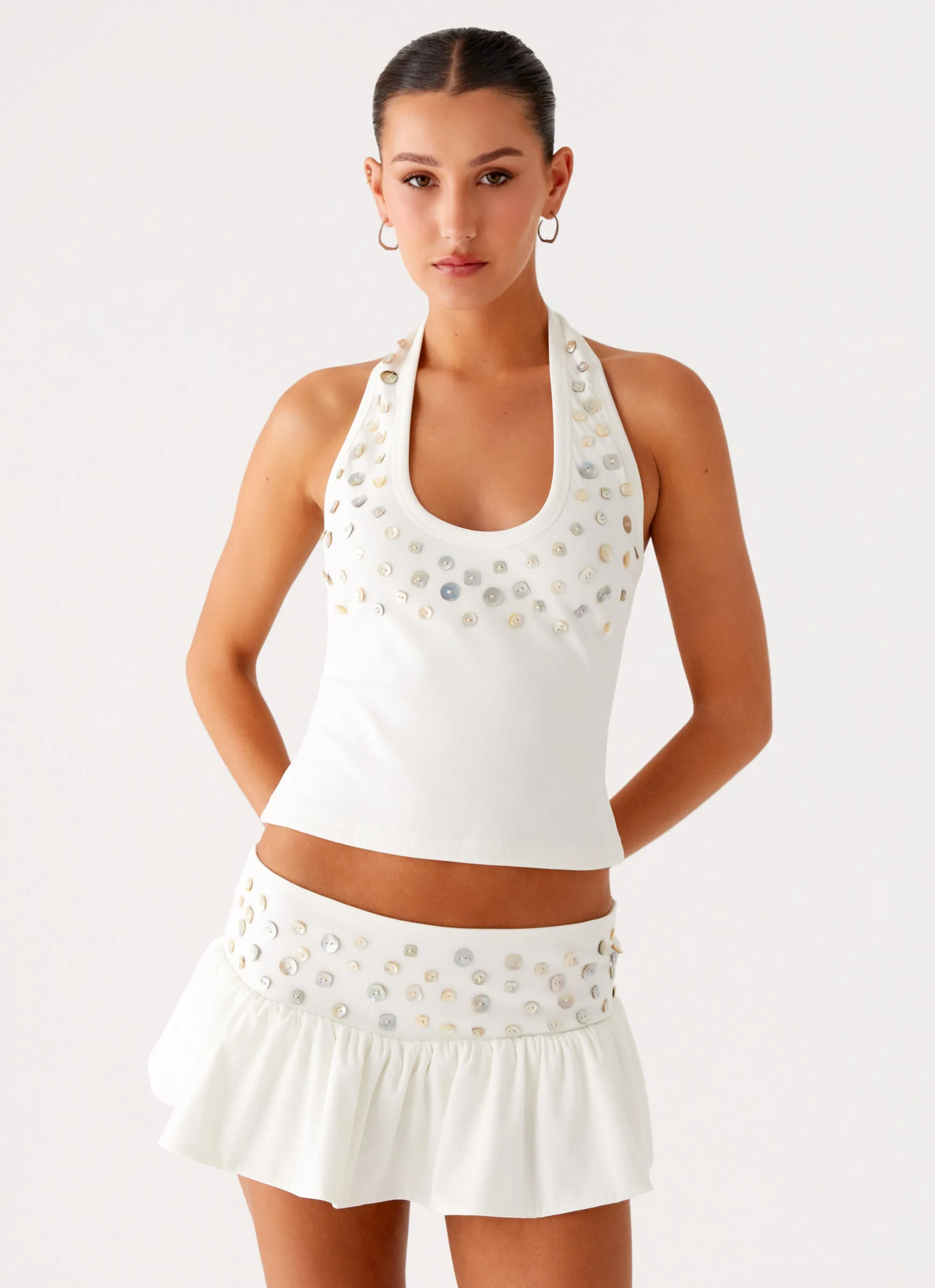Vegas Nights Low Rise Skort - White sold by Peppermayo product image thumbnail 2