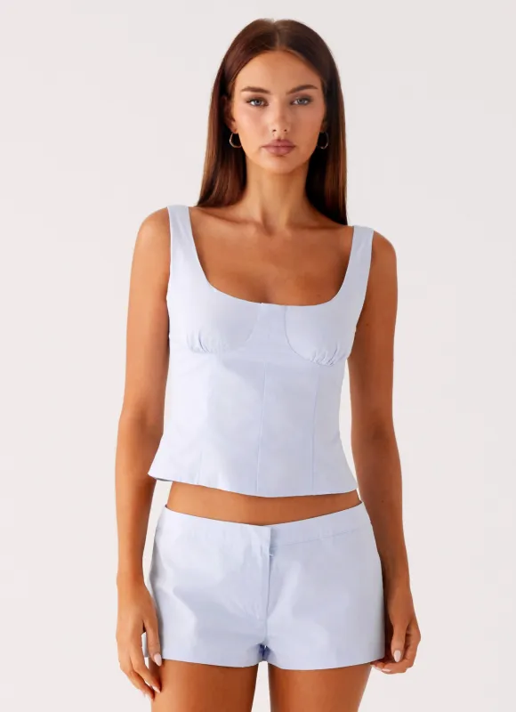 Coastline Bustier Top - Blue sold by Peppermayo