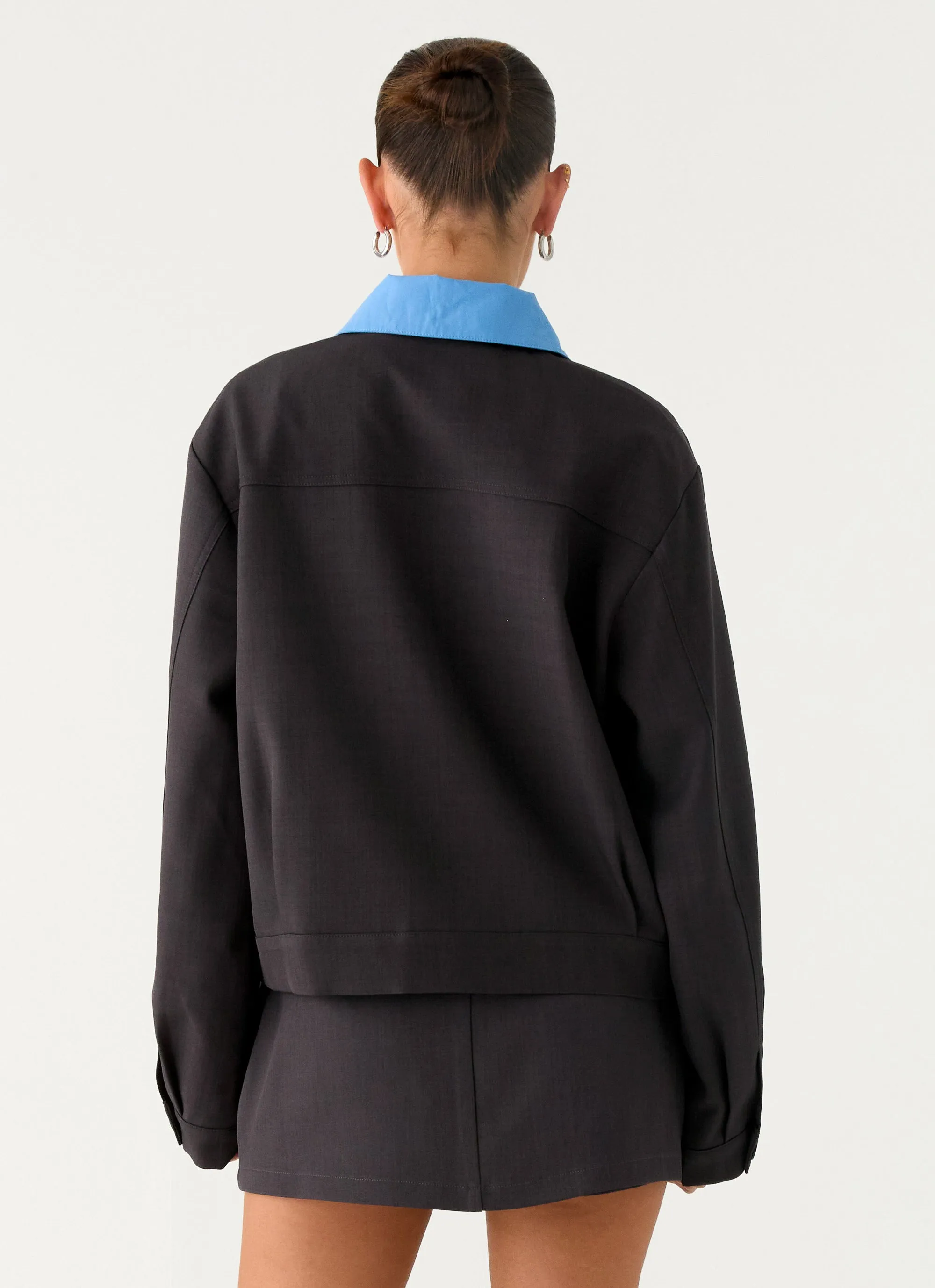 Harlee Poplin Suiting Jacket - Charcoal sold by Peppermayo product image thumbnail 3