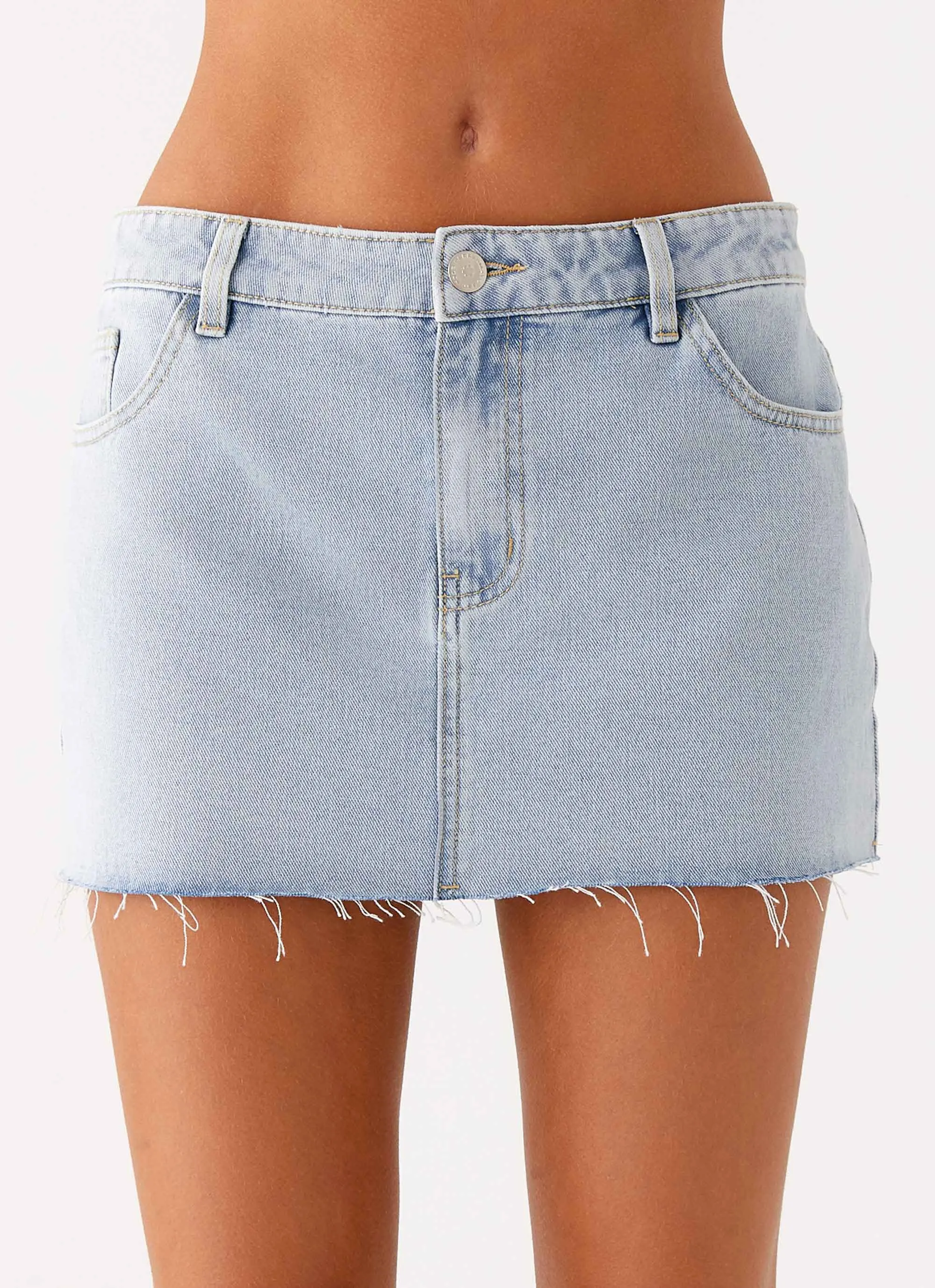Kamen Low Rise Mini Skirt - Light Denim sold by Peppermayo product image thumbnail 5