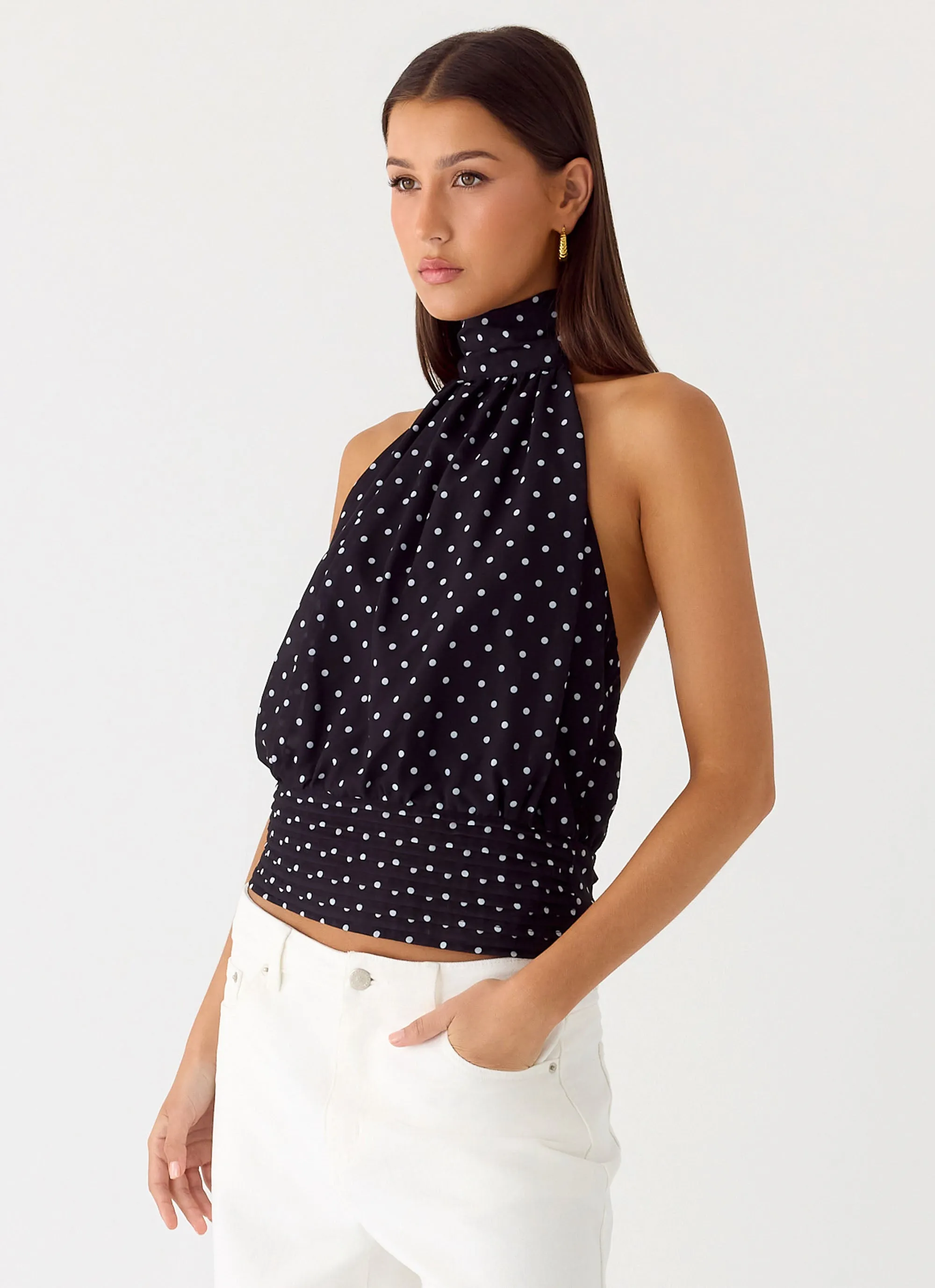Willow Chiffon Top - Black Polkadot sold by Peppermayo product image thumbnail 5