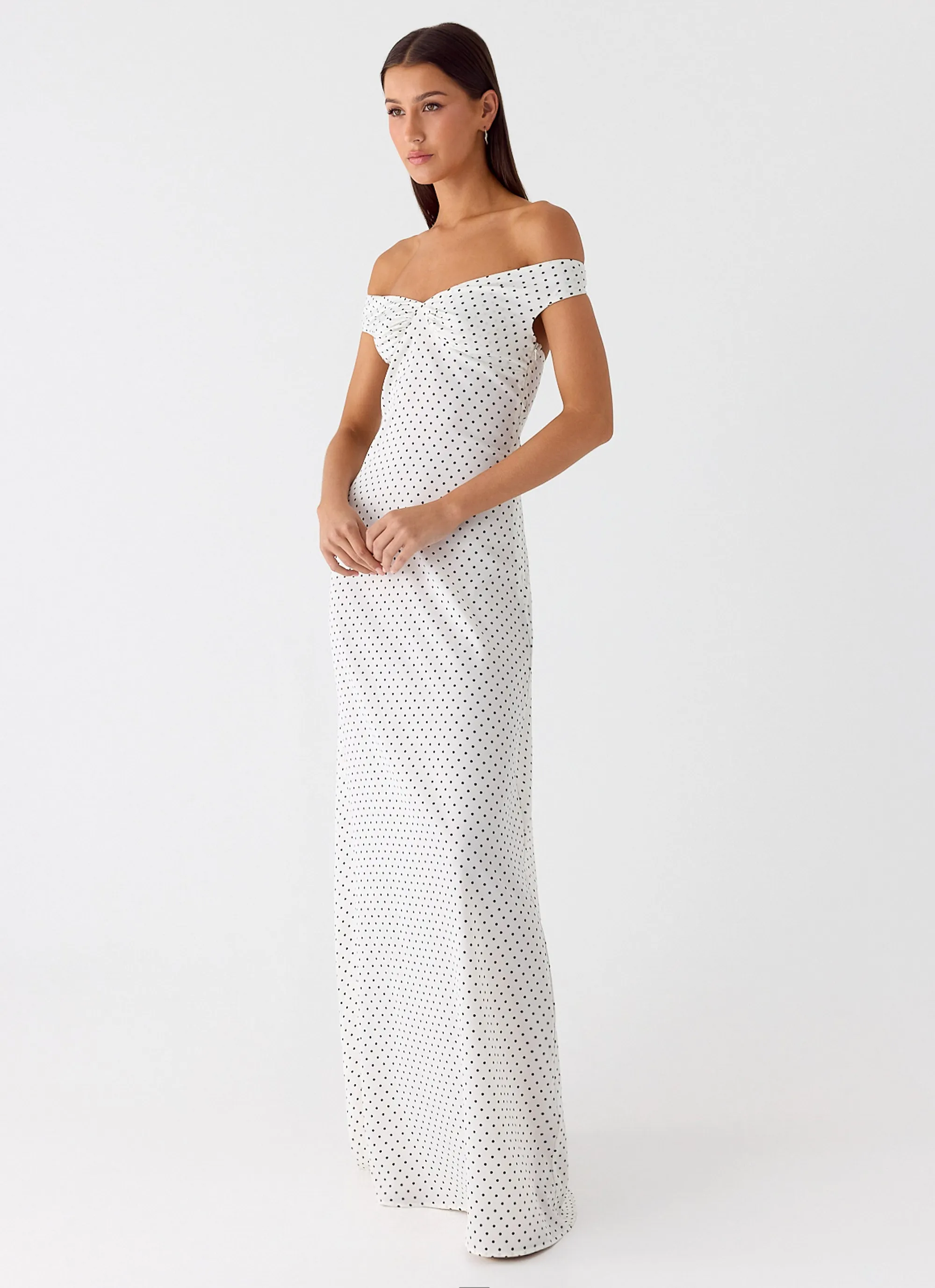 Melany Maxi Dress - White Polkadot sold by Peppermayo product image thumbnail 4