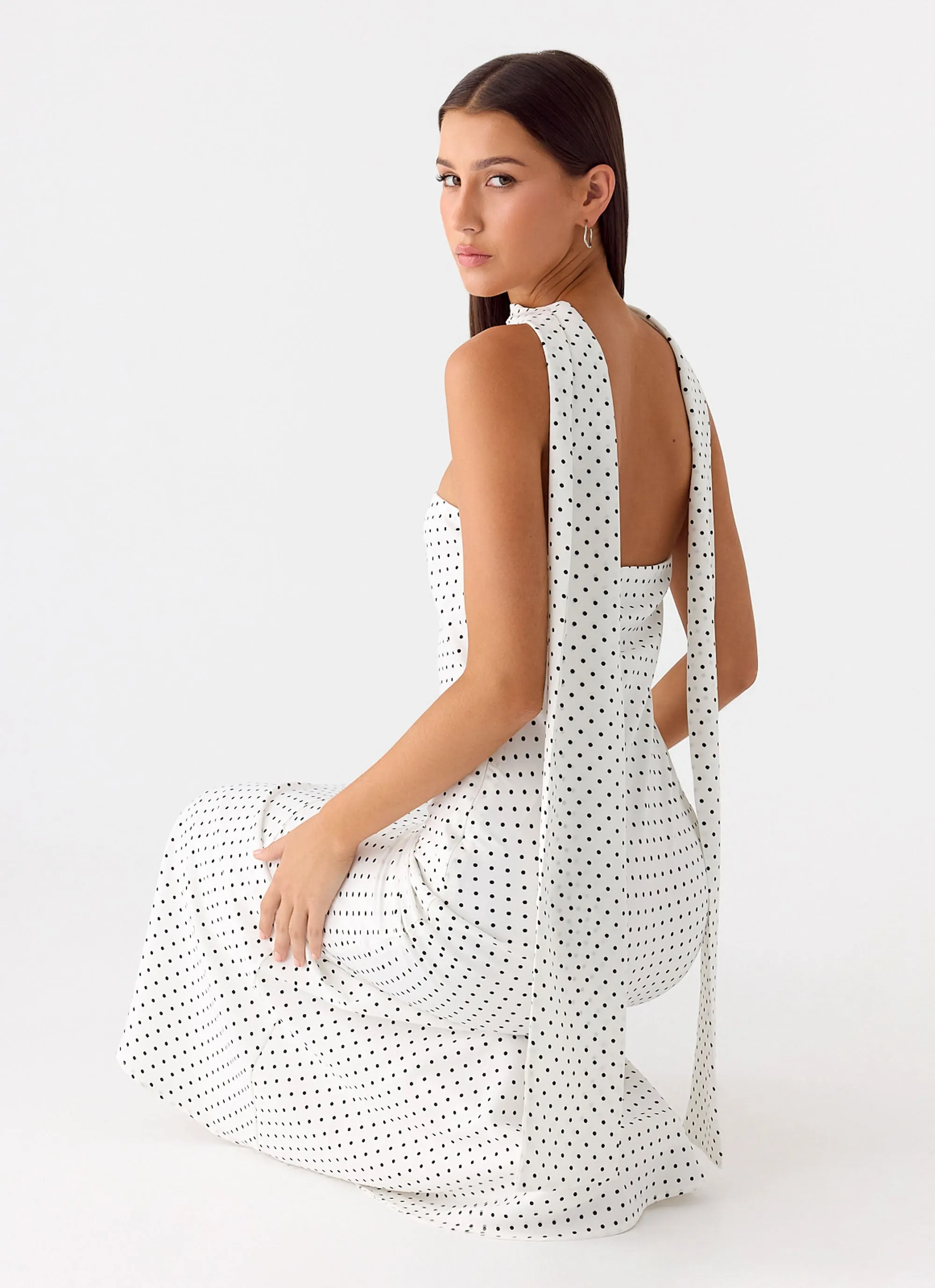 Under The Pagoda Maxi Dress - White Polkadot sold by Peppermayo product image thumbnail 5