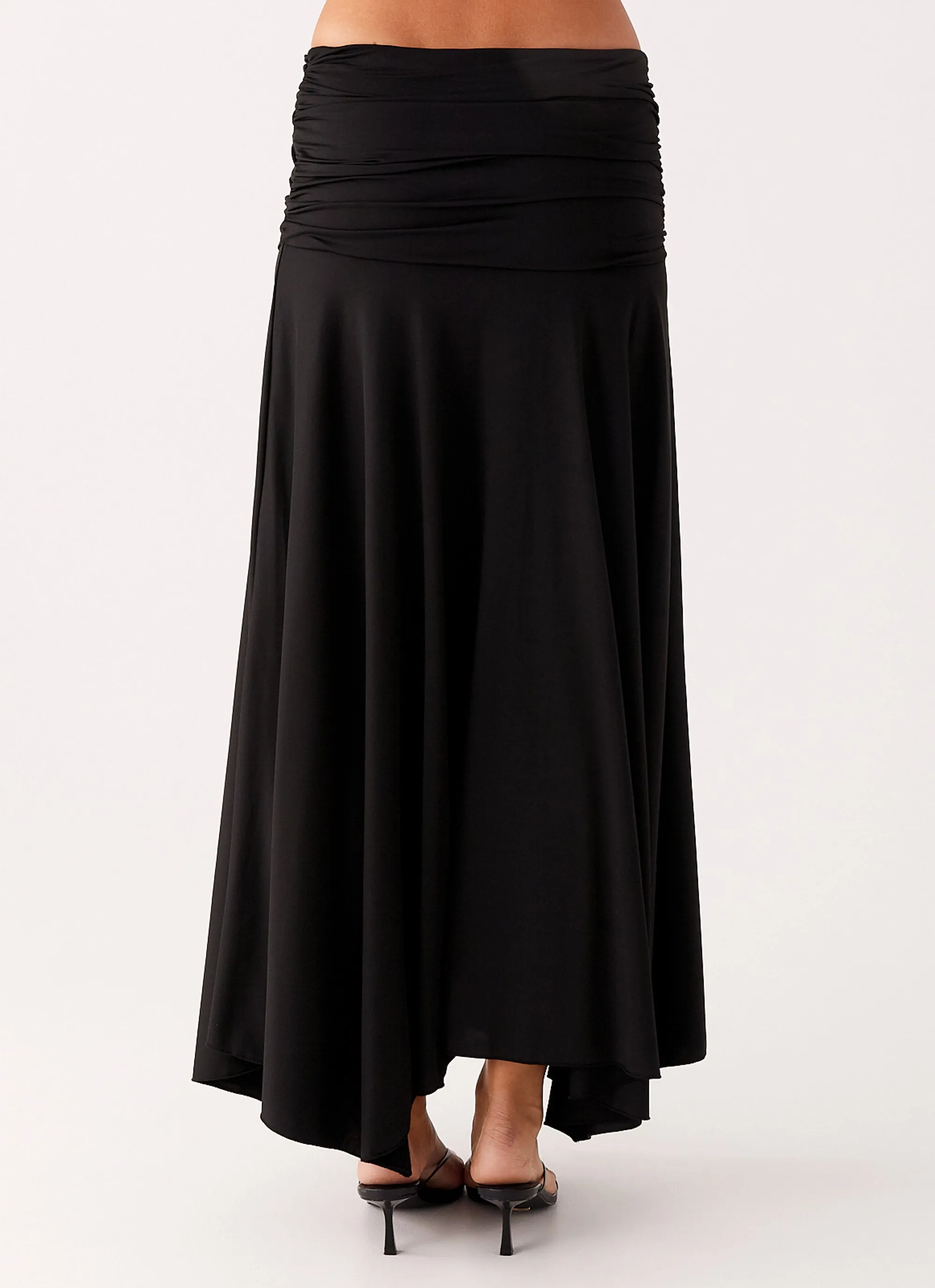 Liana Ruched Maxi Skirt - Black sold by Peppermayo product image thumbnail 4