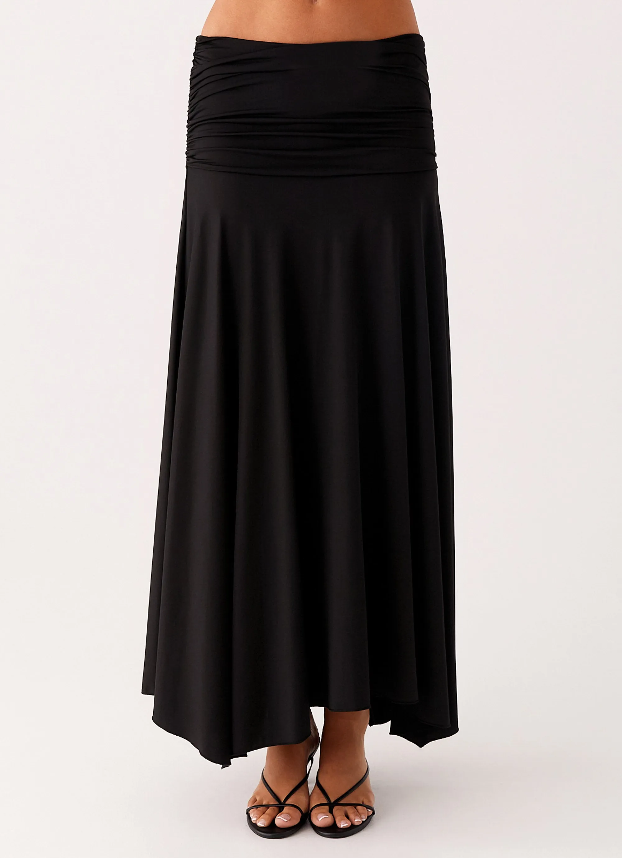 Liana Ruched Maxi Skirt - Black sold by Peppermayo product image thumbnail 5