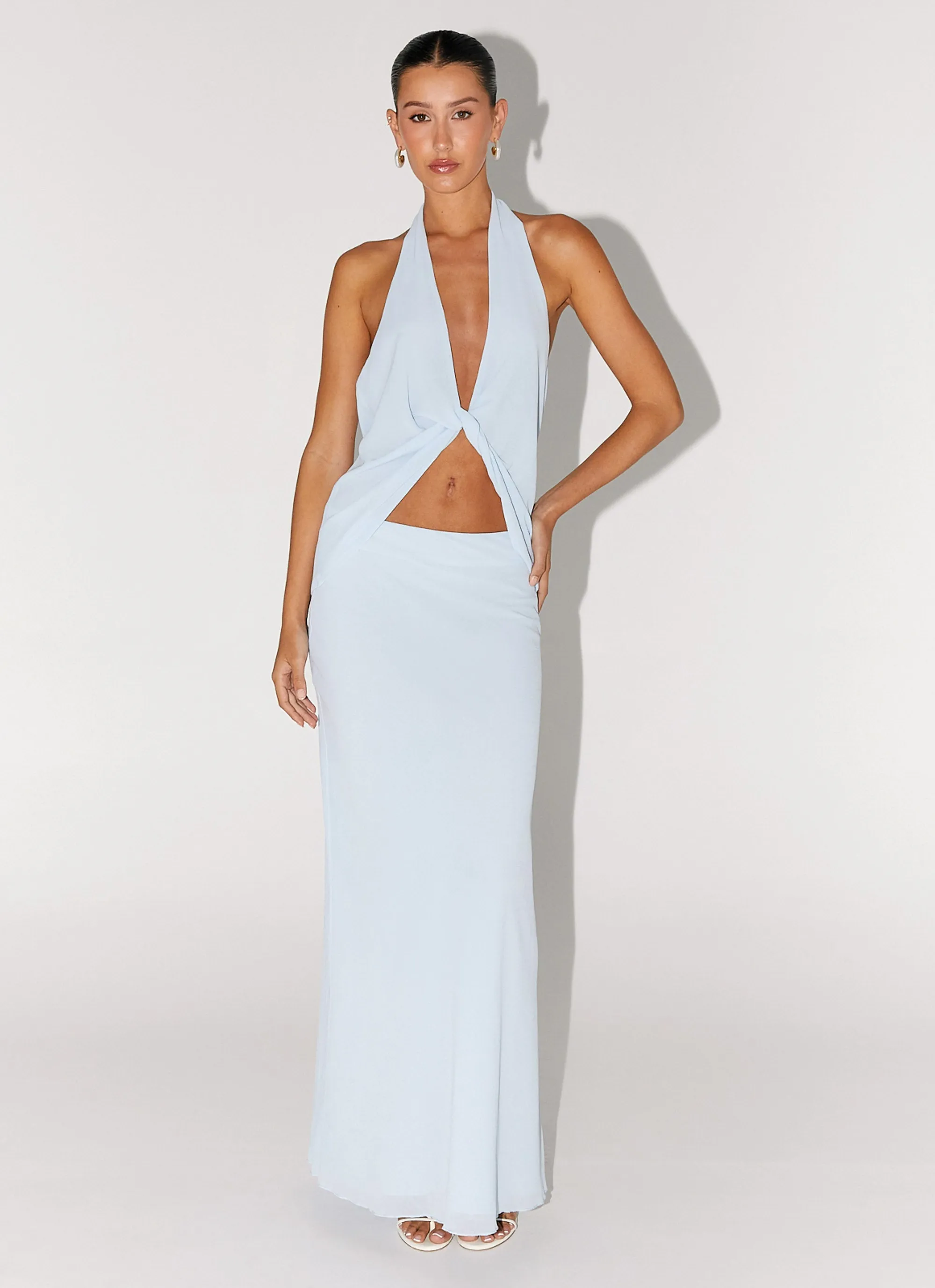 Michaella Chiffon Maxi Skirt - Blue sold by Peppermayo product image thumbnail 5