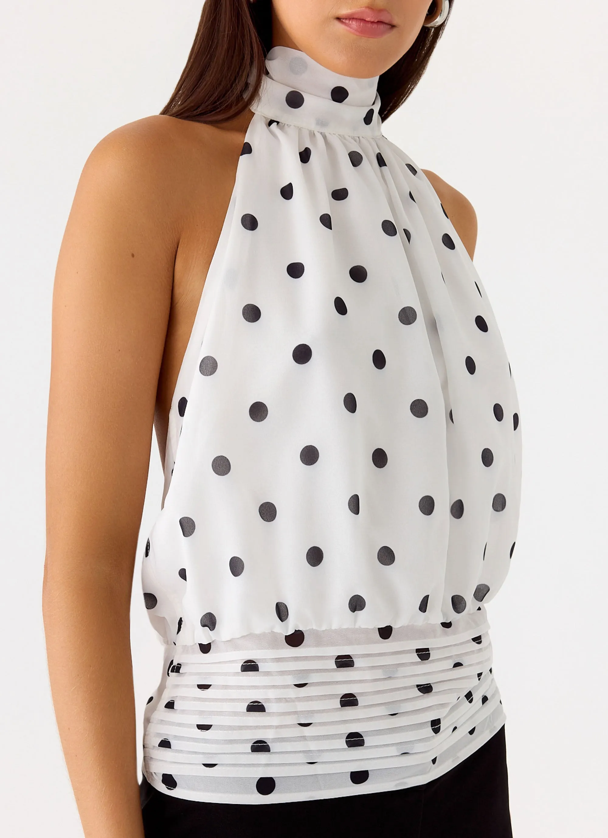 Willow Chiffon Top - White Polkadot sold by Peppermayo product image thumbnail 5