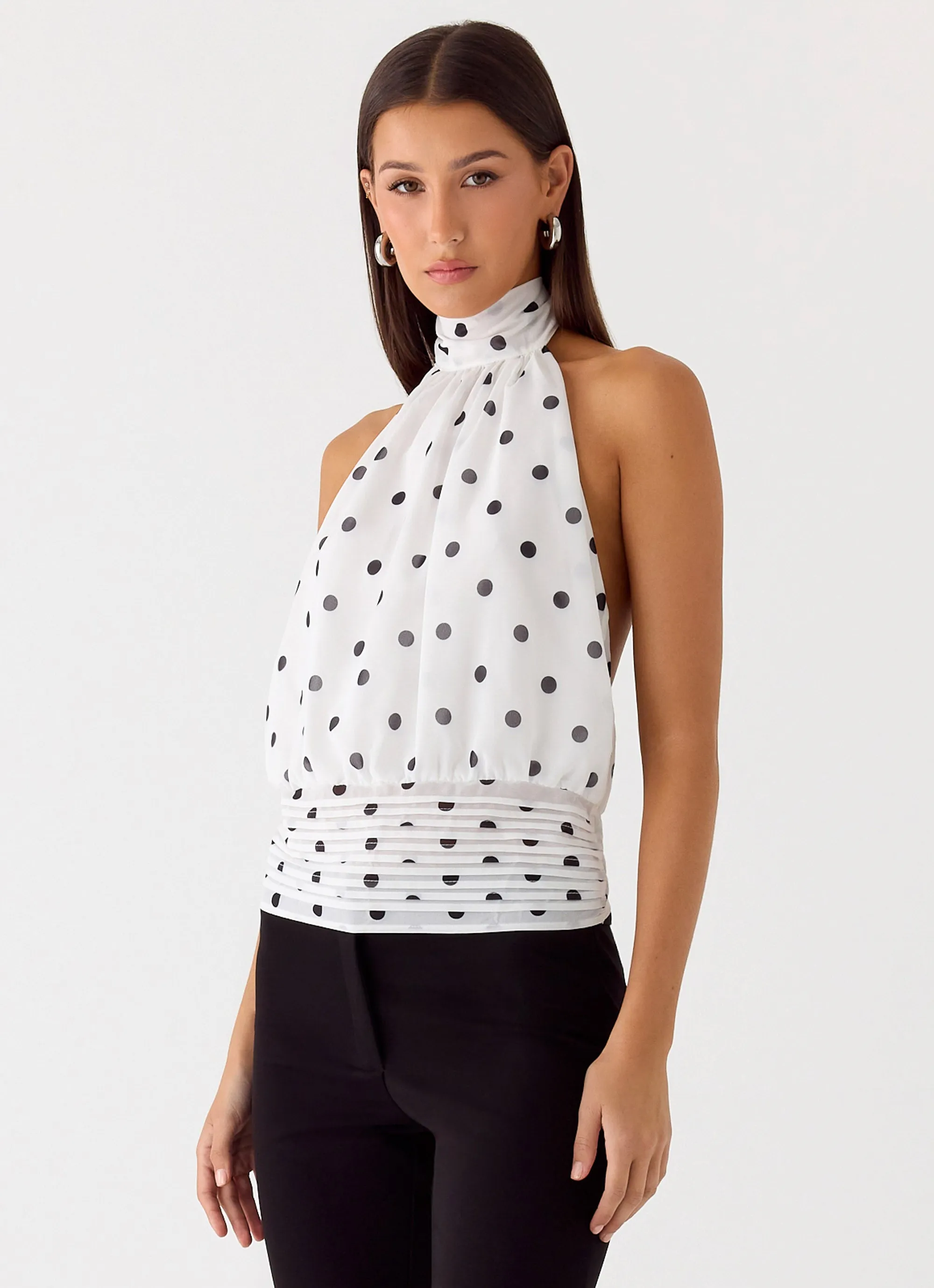 Willow Chiffon Top - White Polkadot sold by Peppermayo product image thumbnail 3