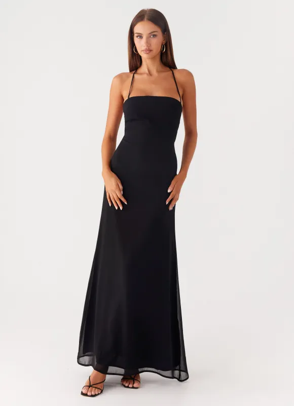 Peggy Maxi Dress - Black sold by Peppermayo