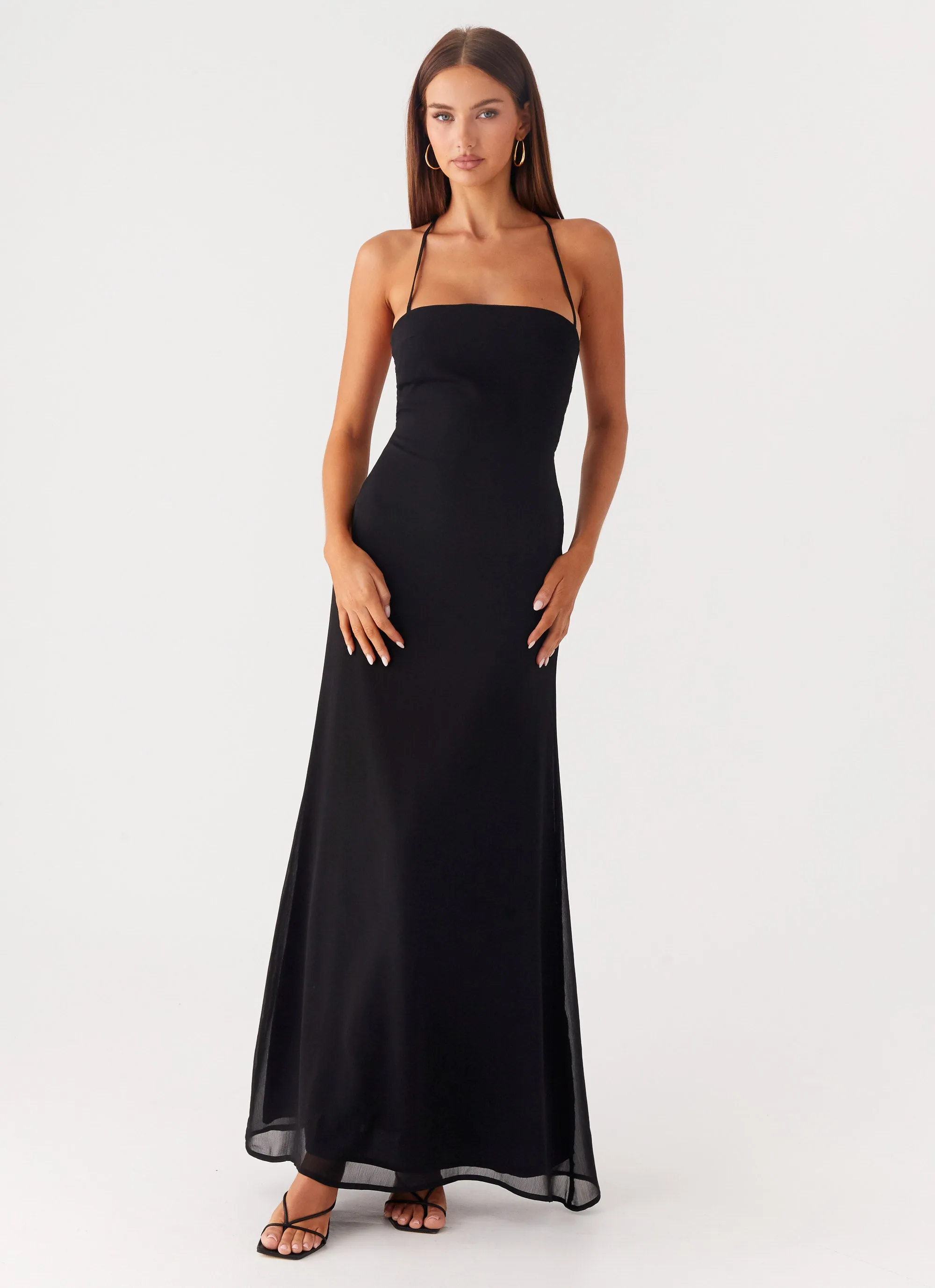 Peggy Maxi Dress - Black sold by Peppermayo