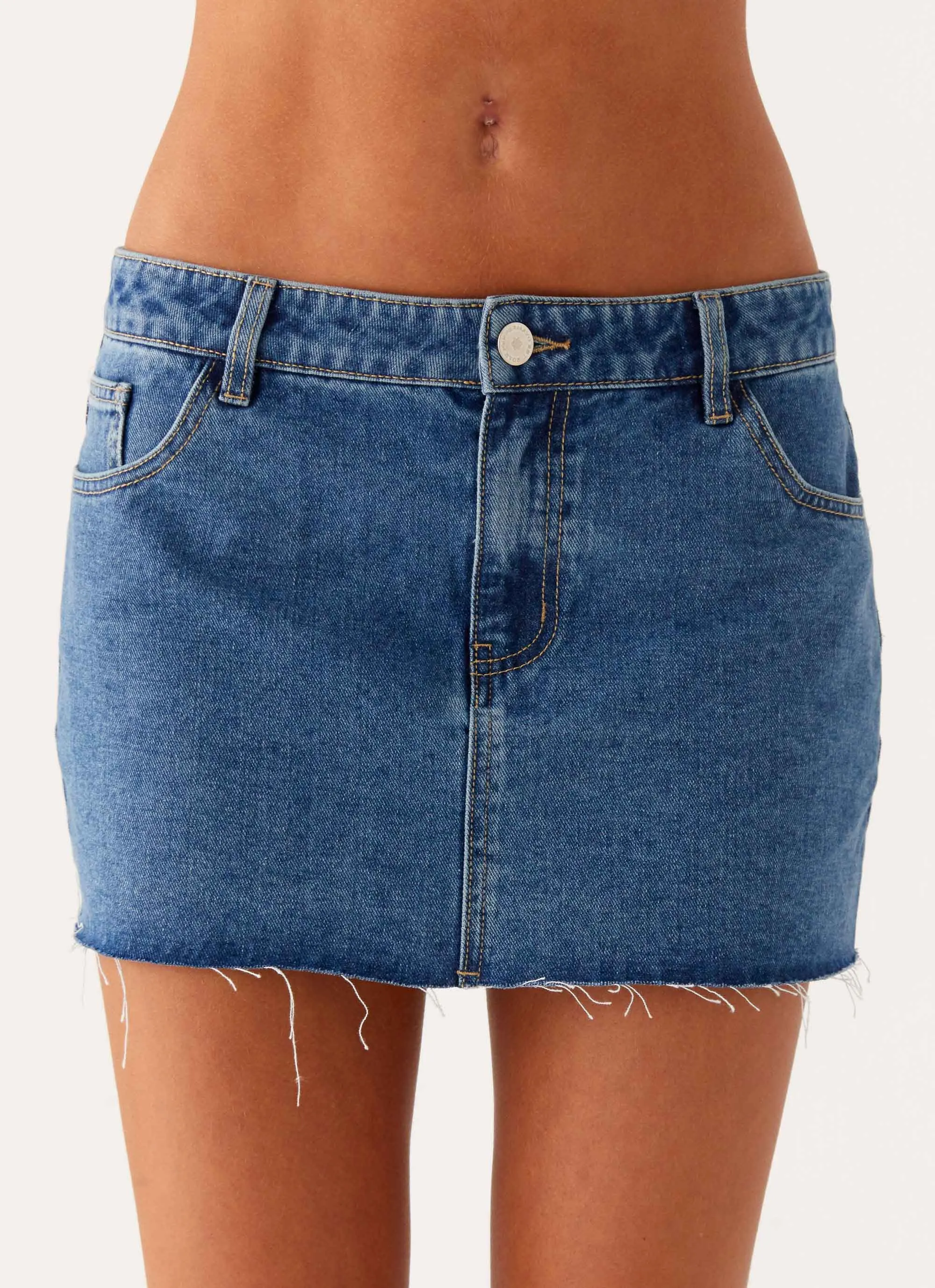 Kamen Low Rise Mini Skirt - Indigo Denim sold by Peppermayo product image thumbnail 5