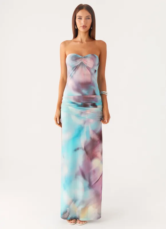 Isle Escape Mesh Maxi Dress - Sea Splash sold by Peppermayo