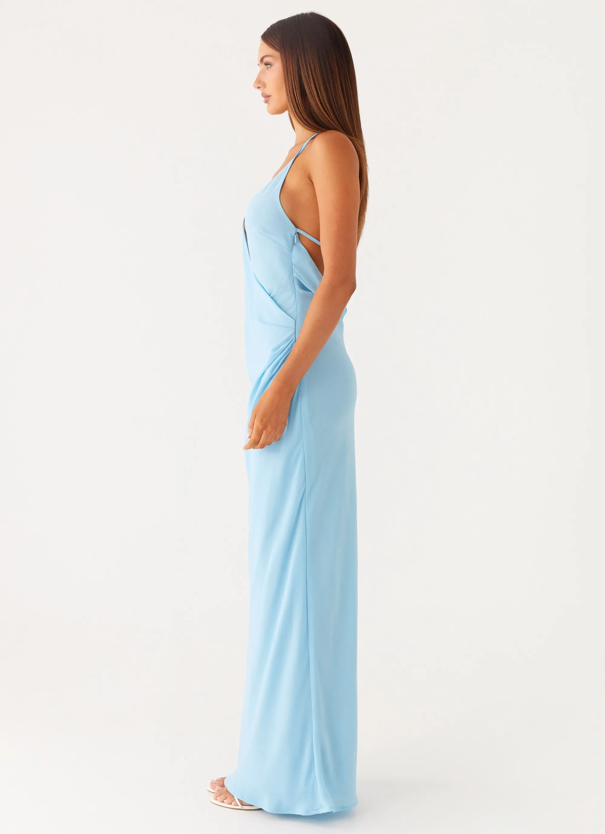 Just A Kiss Cowl Maxi Dress - Turquoise sold by Peppermayo product image thumbnail 2