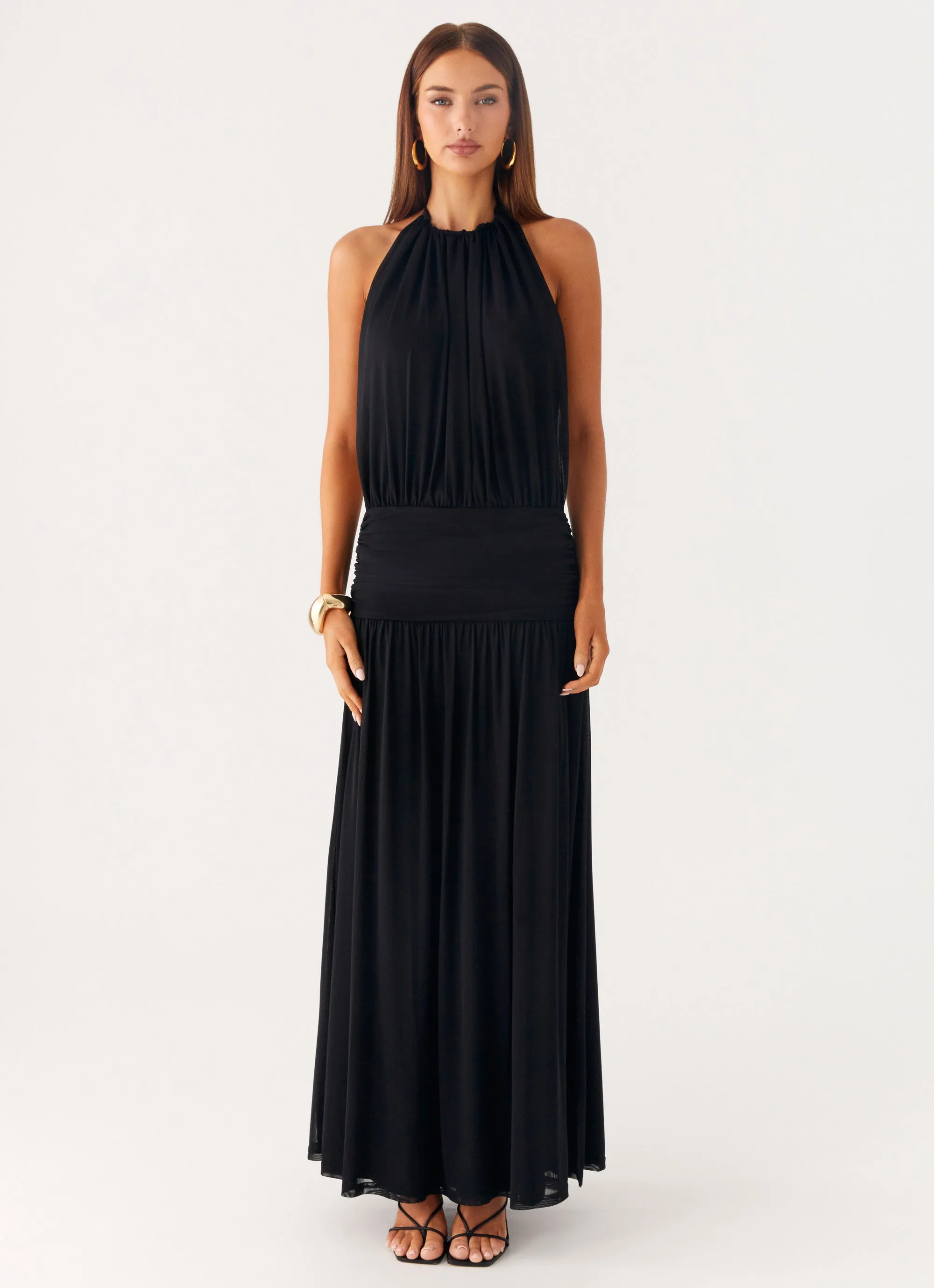 Solena Halter Neck Maxi Dress - Black sold by Peppermayo product image thumbnail 5