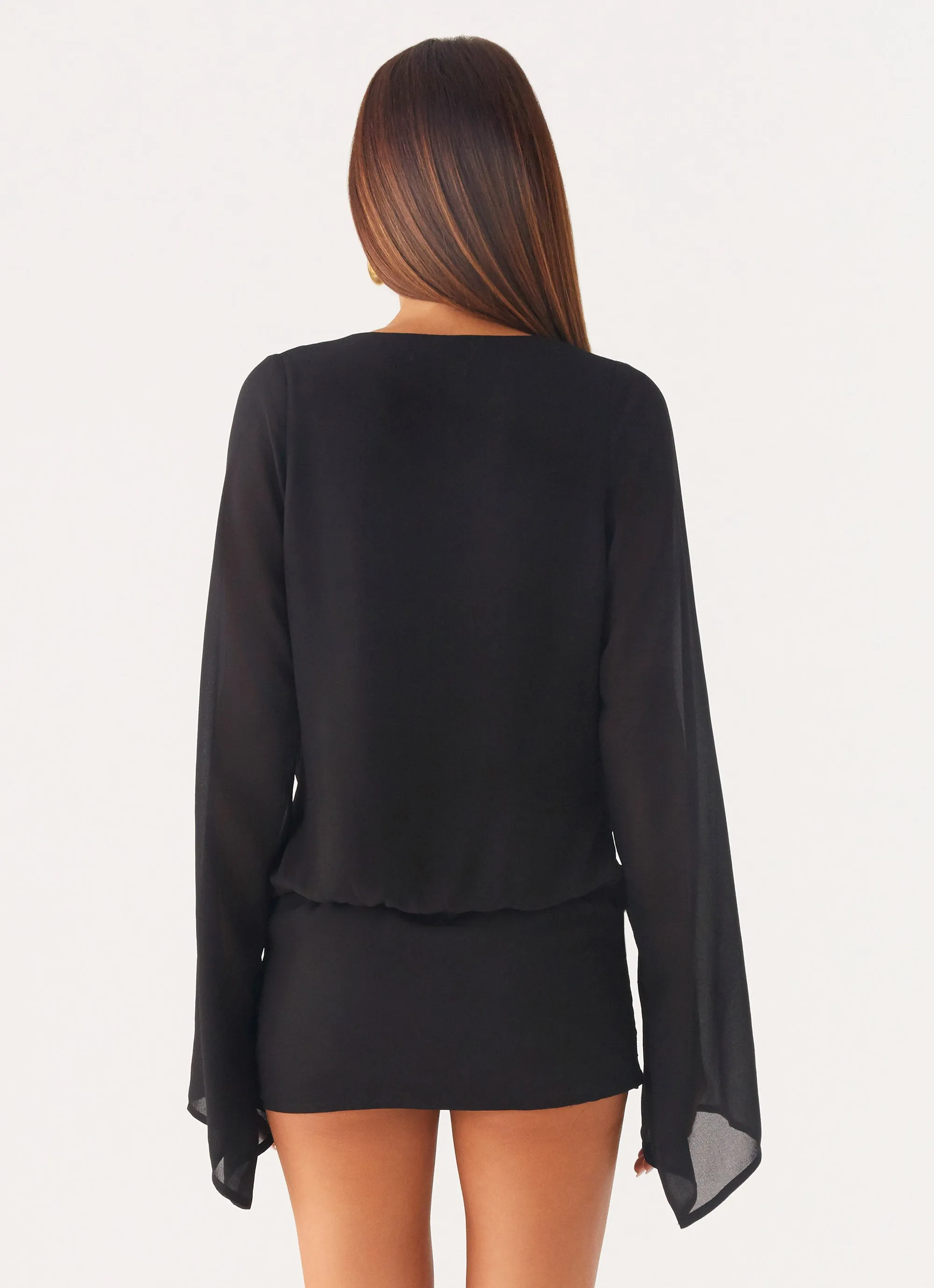Sorrel Long Sleeve Mini Dress - Black sold by Peppermayo product image thumbnail 4