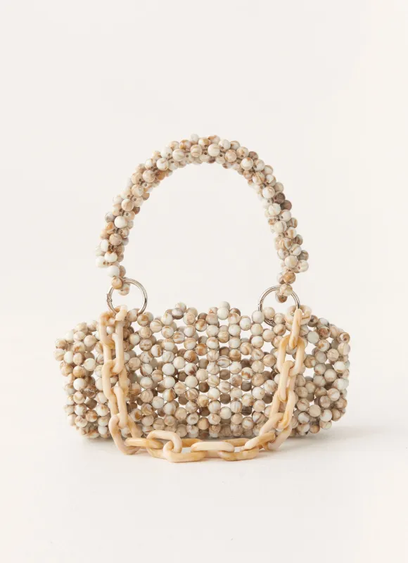 Poolside Muse Beaded Bag - Ivory sold by Peppermayo