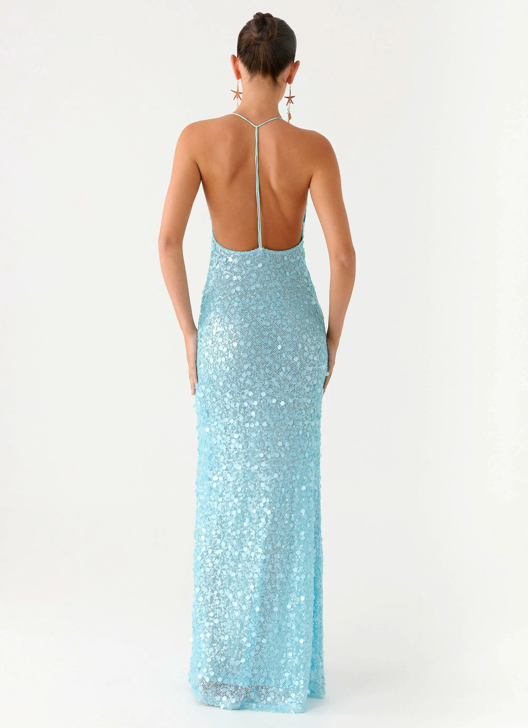 Ocean Views Sequin Maxi Dress - Blue sold by Peppermayo product image thumbnail 5