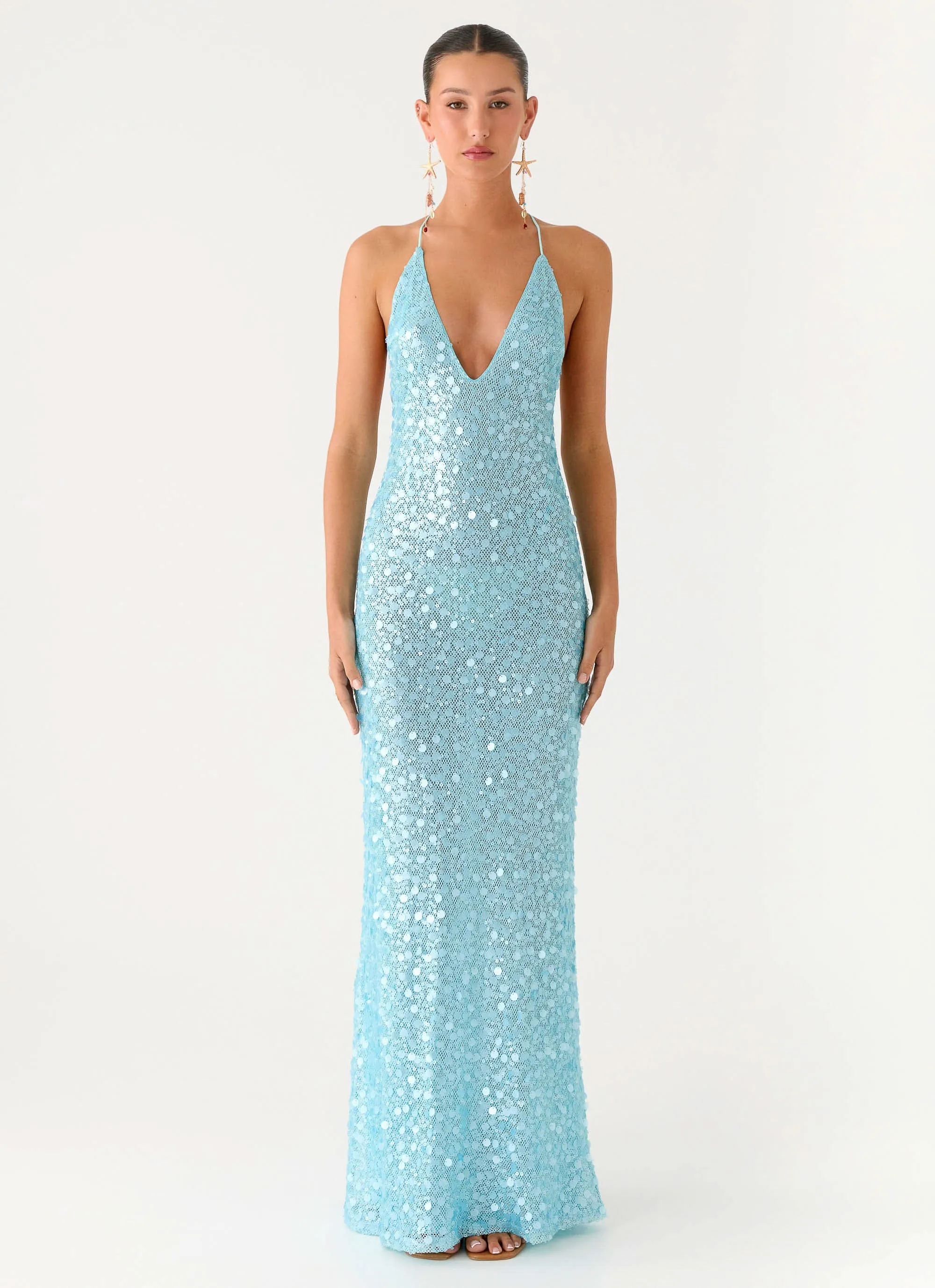Ocean Views Sequin Maxi Dress - Blue sold by Peppermayo product image thumbnail 4