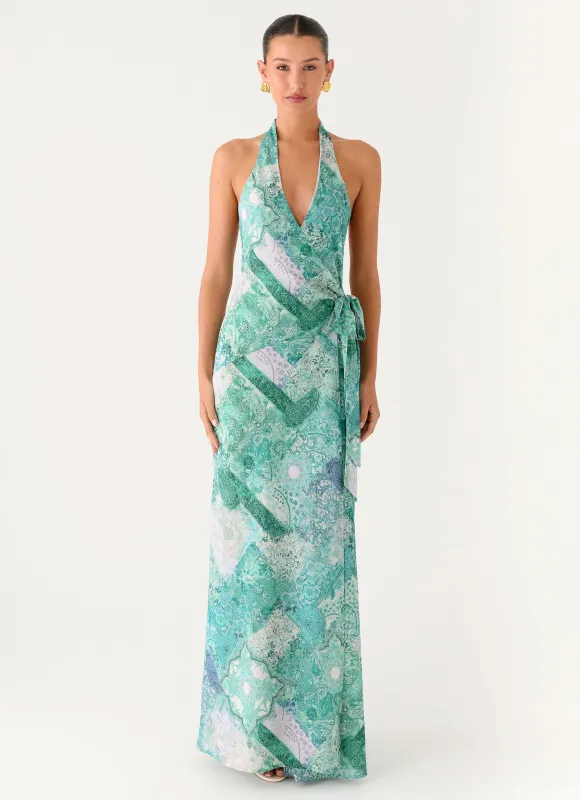 So Chic Maxi Dress - Green Paisley sold by Peppermayo