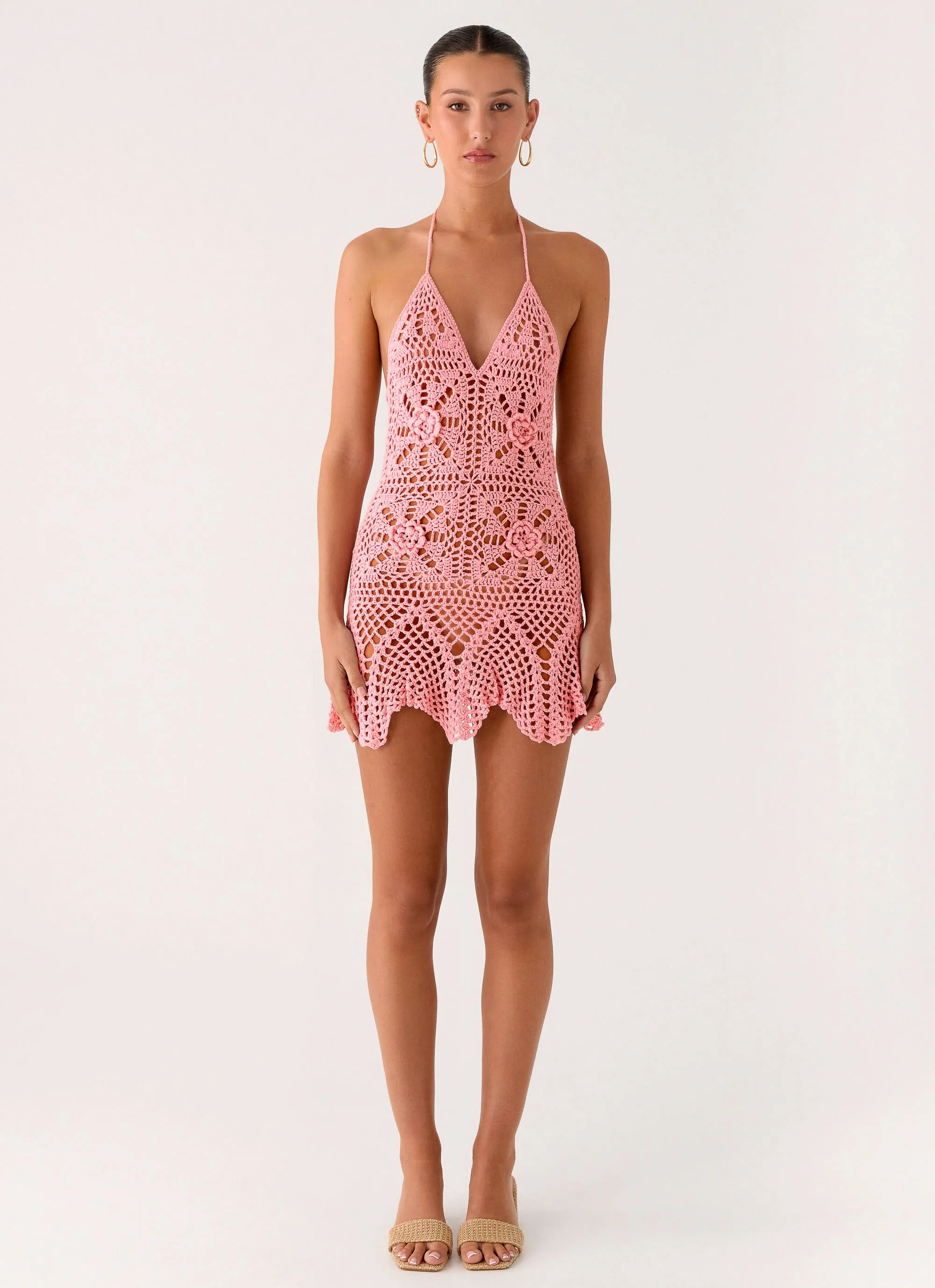 Beach Days Crochet Mini Dress - Pink sold by Peppermayo product image thumbnail 4