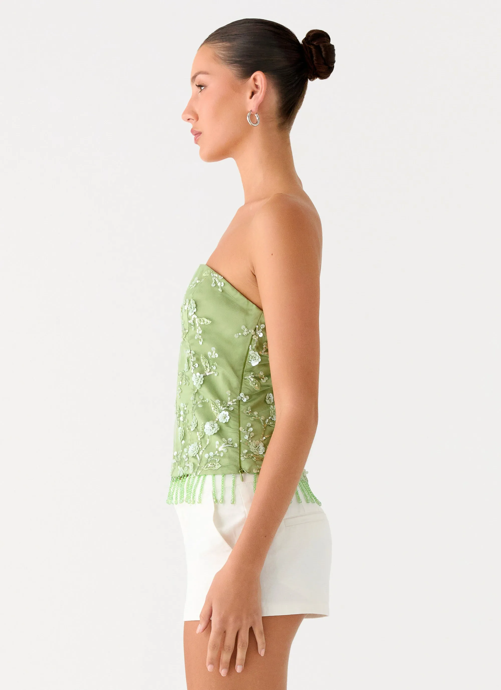 Sea Garden Beaded Strapless Top - Green sold by Peppermayo product image thumbnail 3