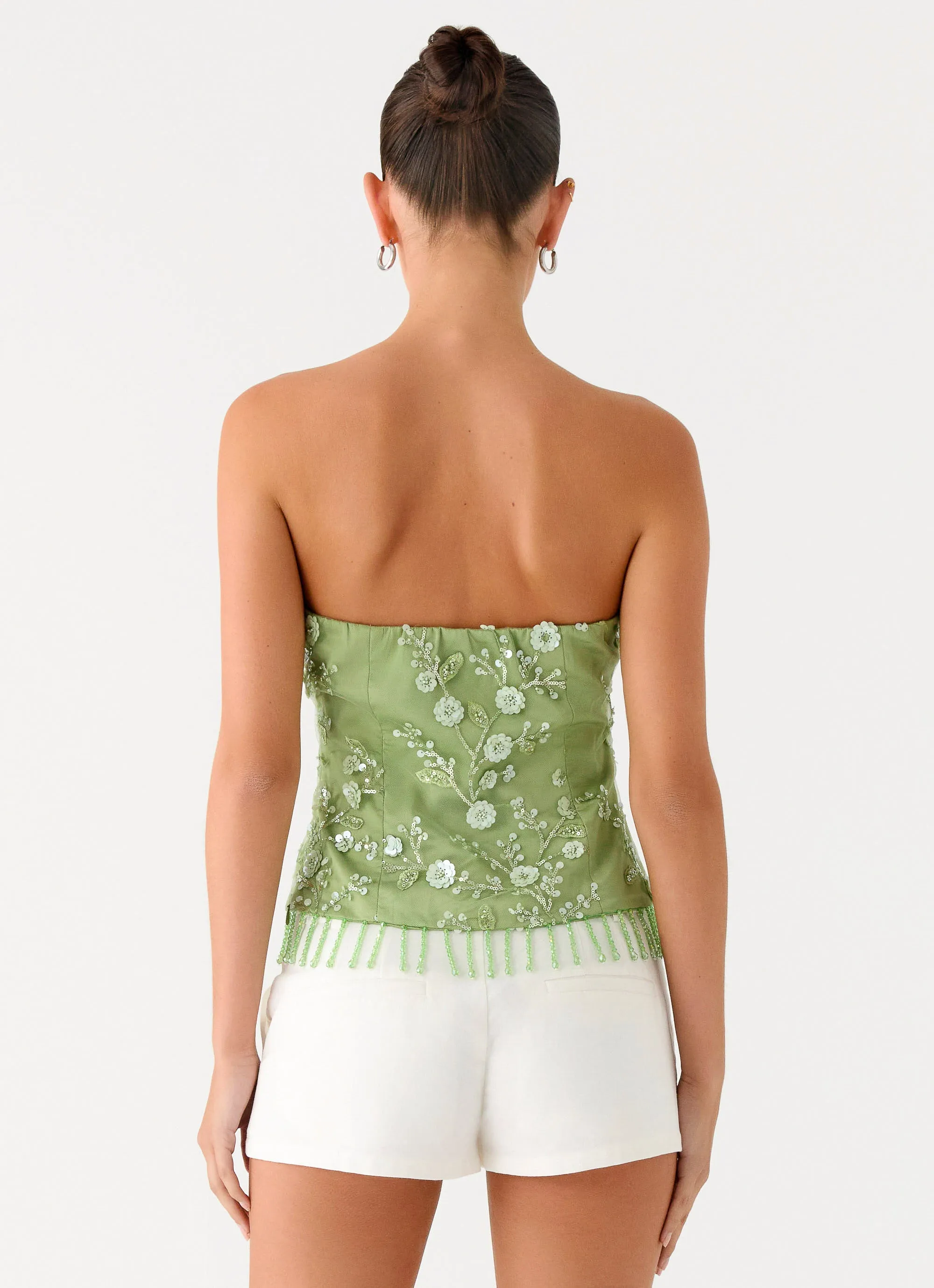 Sea Garden Beaded Strapless Top - Green sold by Peppermayo product image thumbnail 2