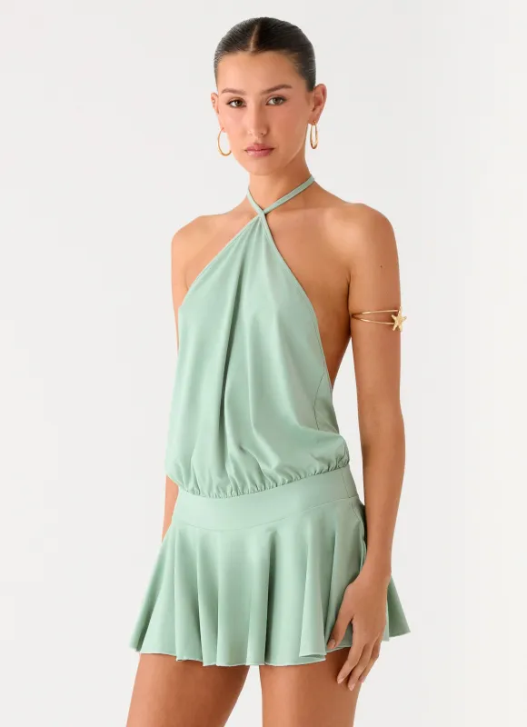 Mable Mini Dress - Green sold by Peppermayo