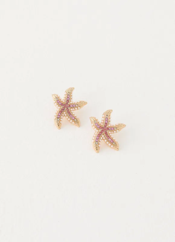 Tidebreaker Earrings - Pink sold by Peppermayo