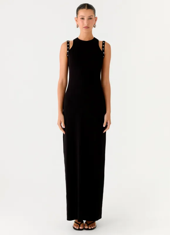 Rockstar Maxi Dress - Black sold by Peppermayo