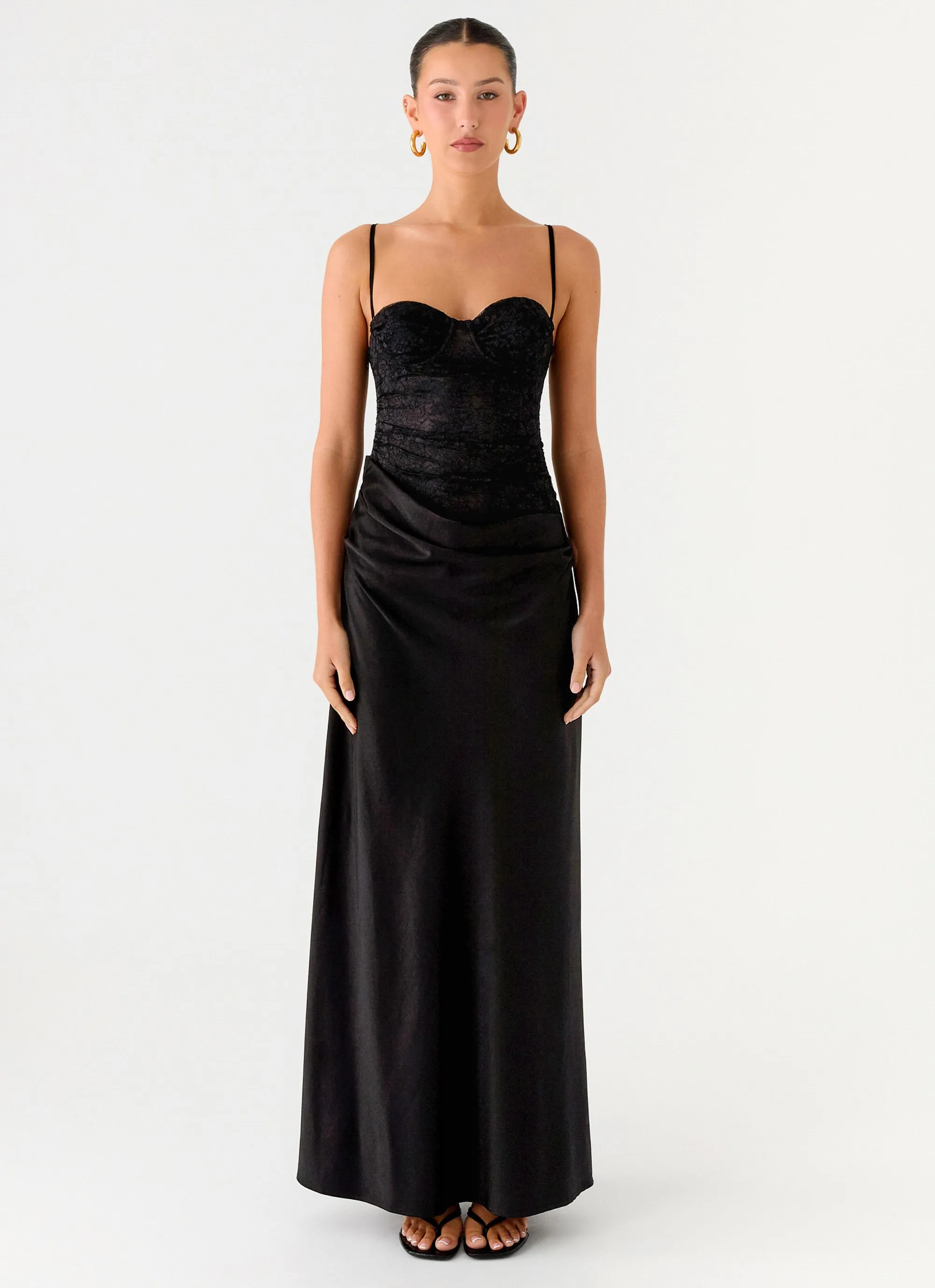 Romy Maxi Dress - Black sold by Peppermayo