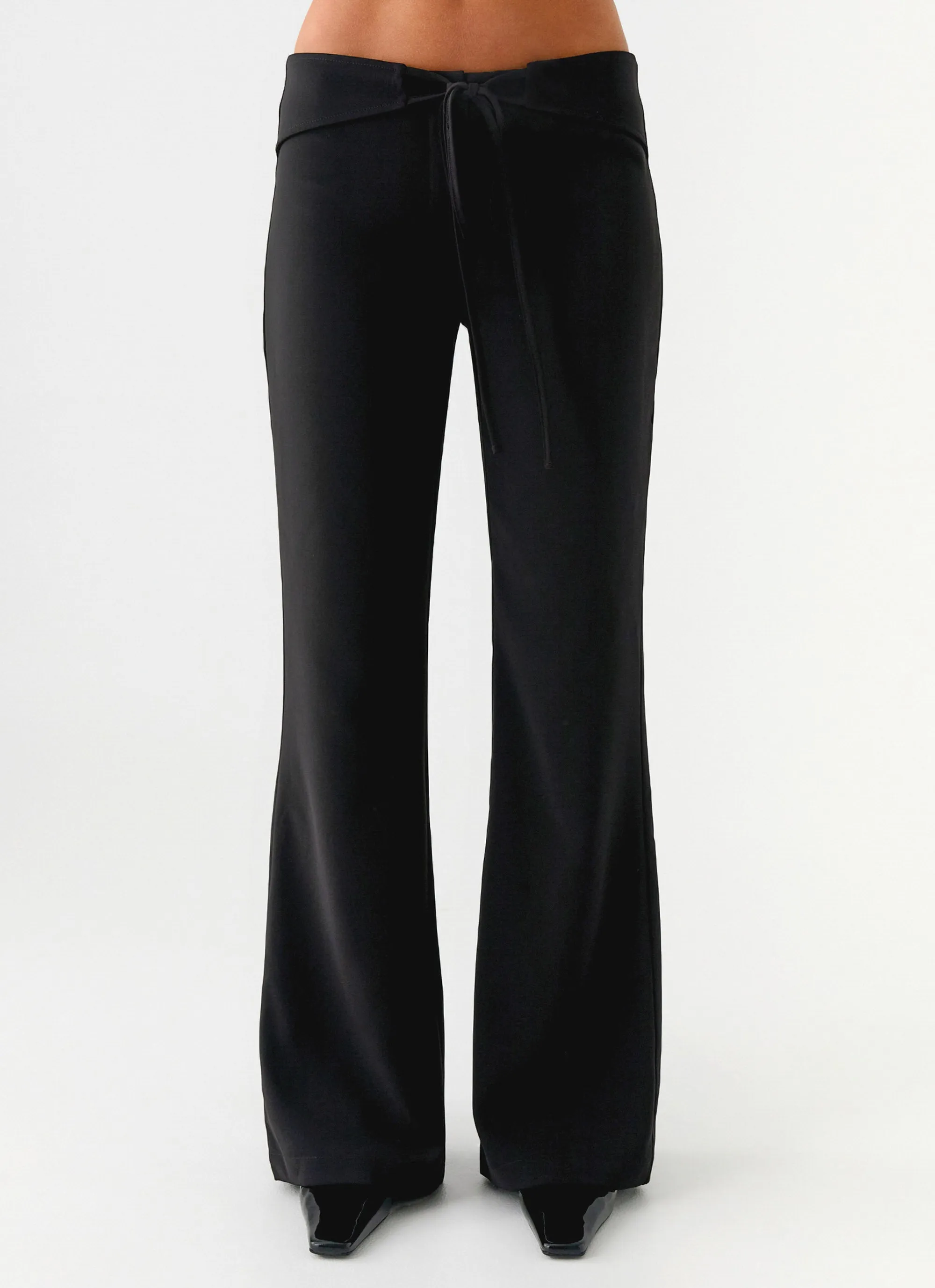 Houston Tie Front Pants - Black sold by Peppermayo