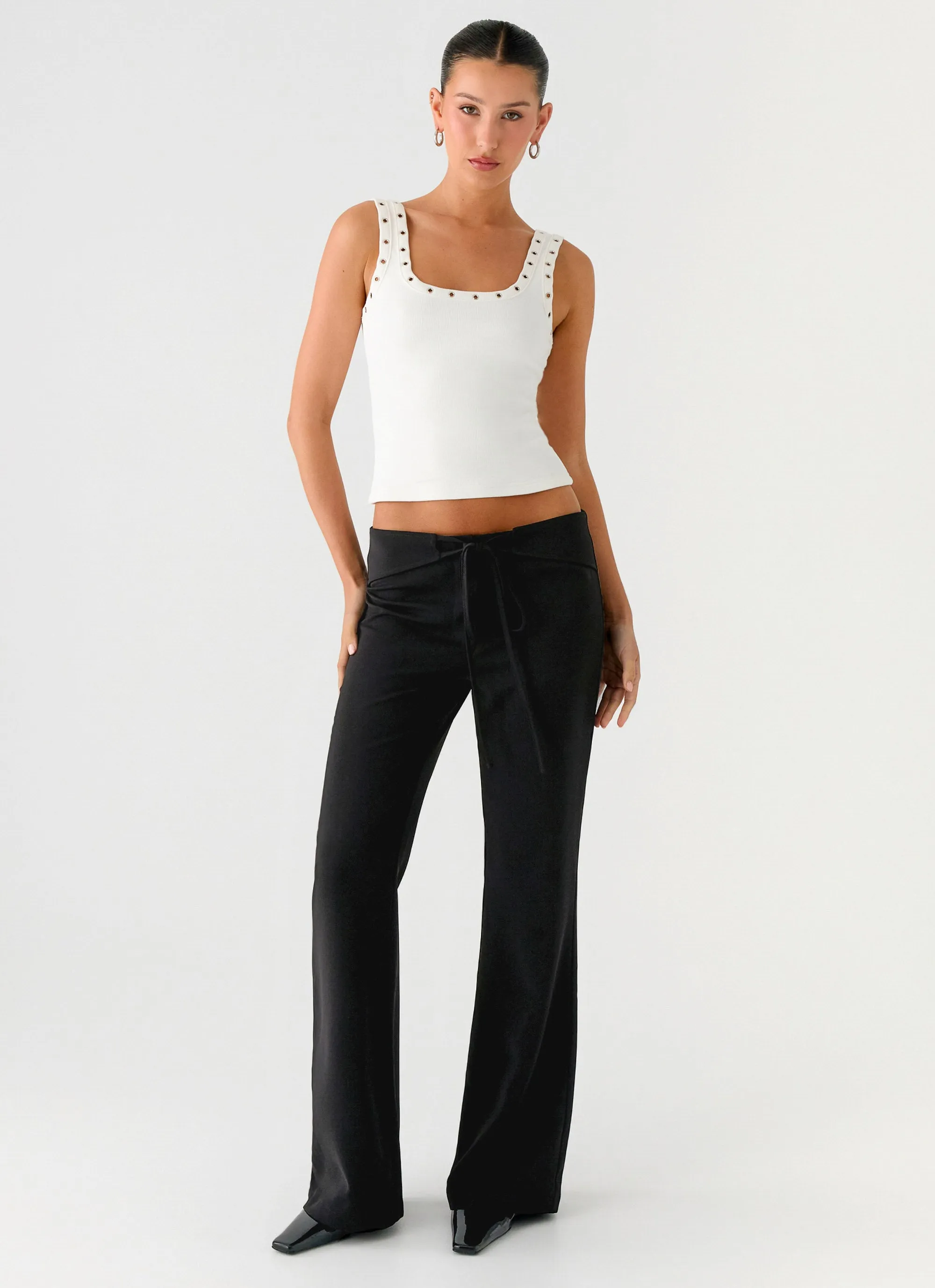 Houston Tie Front Pants - Black sold by Peppermayo product image thumbnail 5