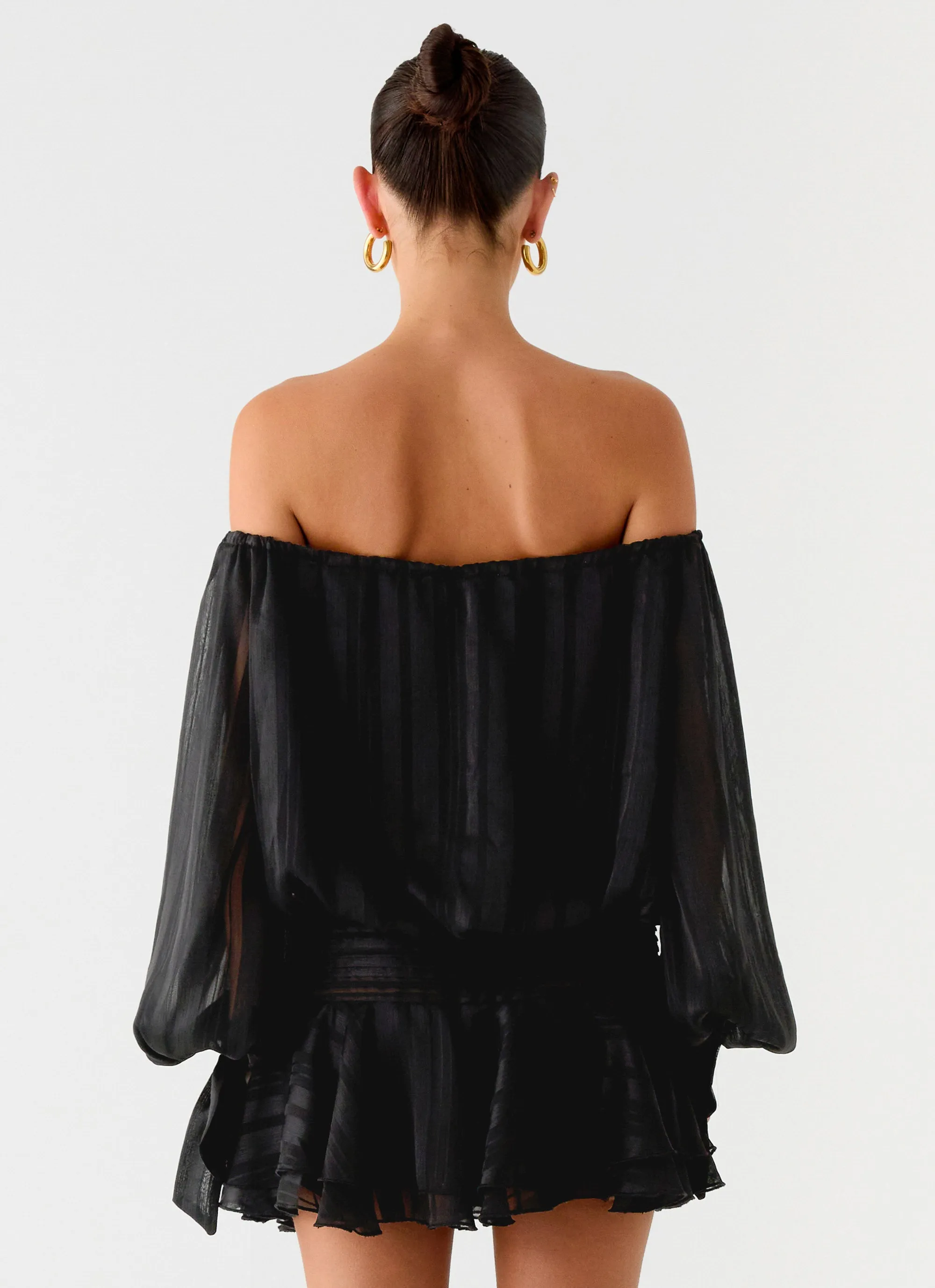 Eira Balloon Sleeve Mini Dress - Black sold by Peppermayo product image thumbnail 4