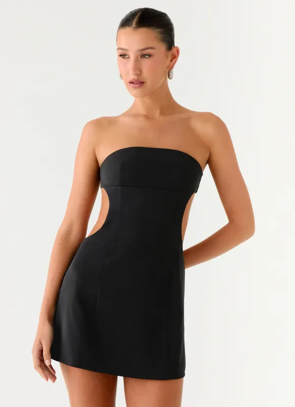 Antalya Strapless Mini Dress - Black sold by Peppermayo