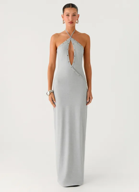 Off The Bass Maxi Dress - Grey sold by Peppermayo