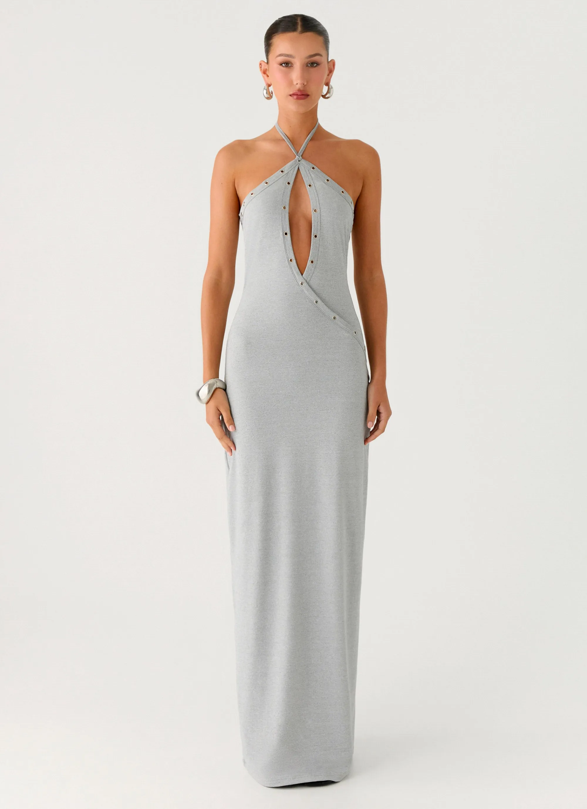 Off The Bass Maxi Dress - Grey sold by Peppermayo