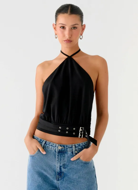 Mason Halter Neck Top - Black sold by Peppermayo