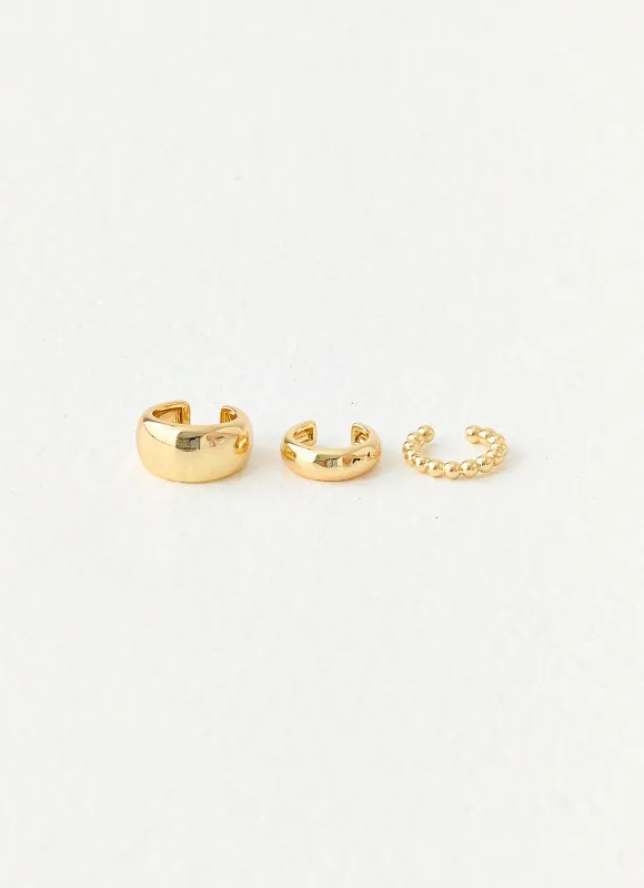 Power Trip Ear Cuffs - Gold sold by Peppermayo