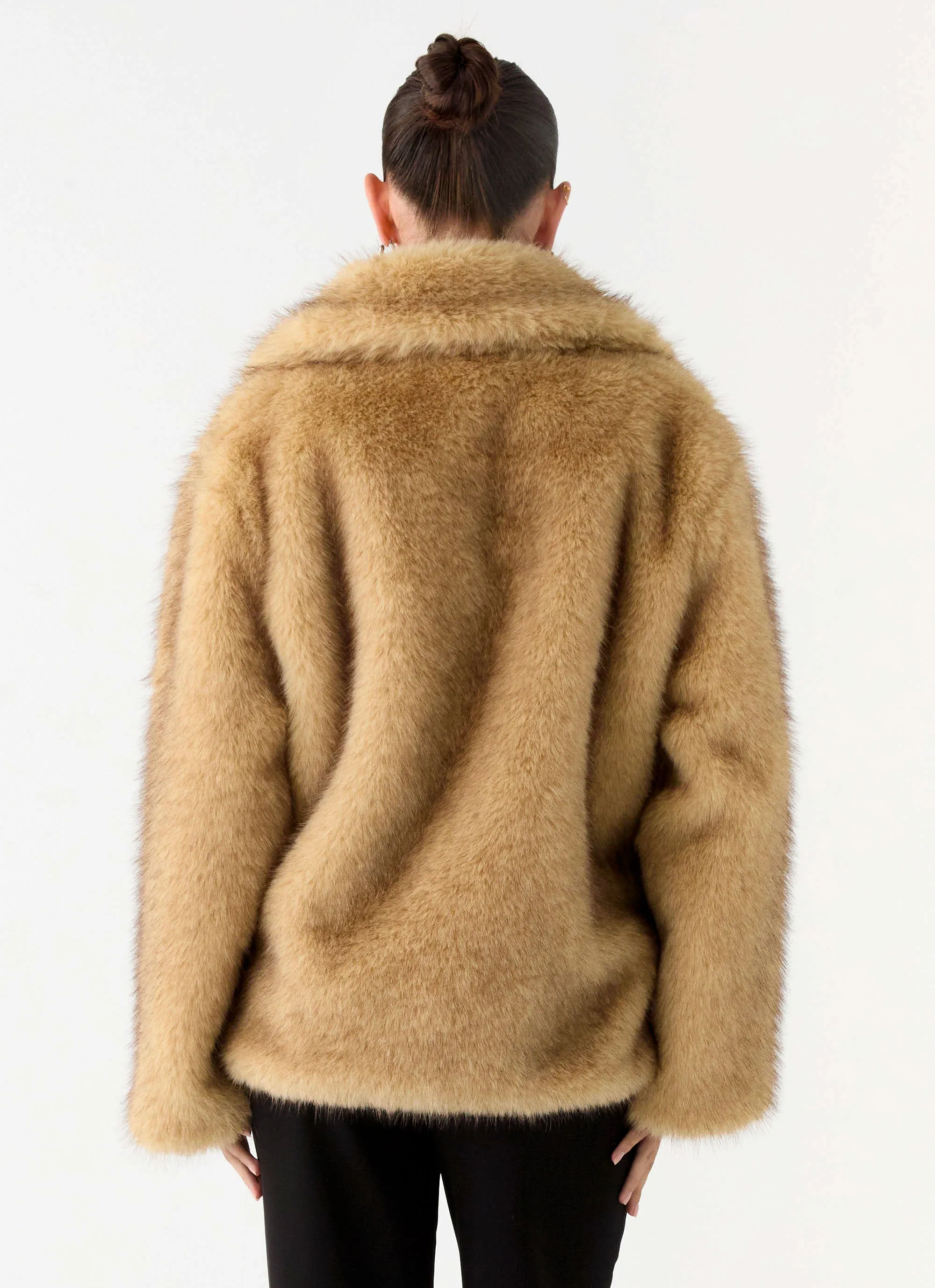 Milika Faux Fur Coat - Beige sold by Peppermayo product image thumbnail 3