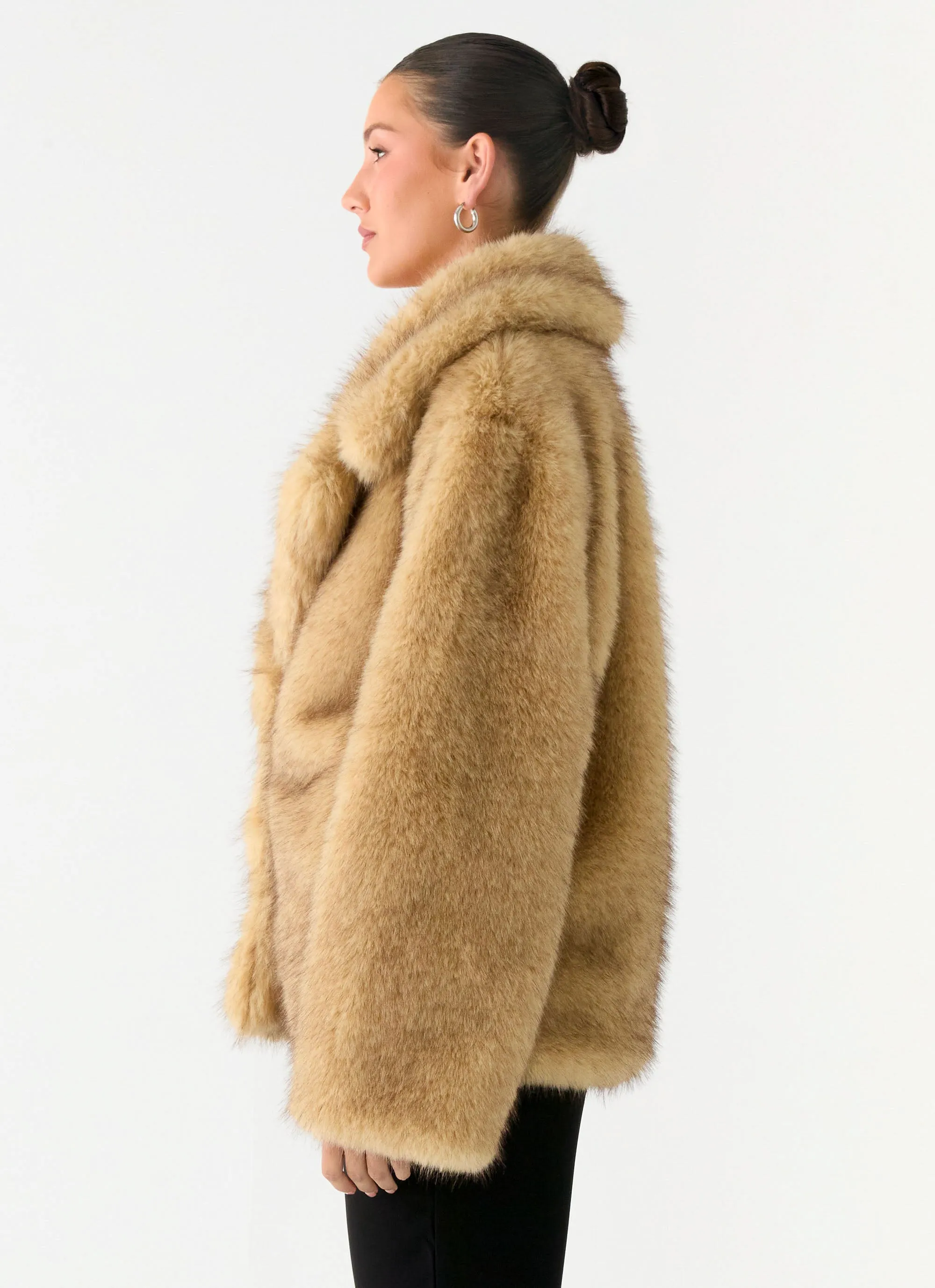 Milika Faux Fur Coat - Beige sold by Peppermayo product image thumbnail 2