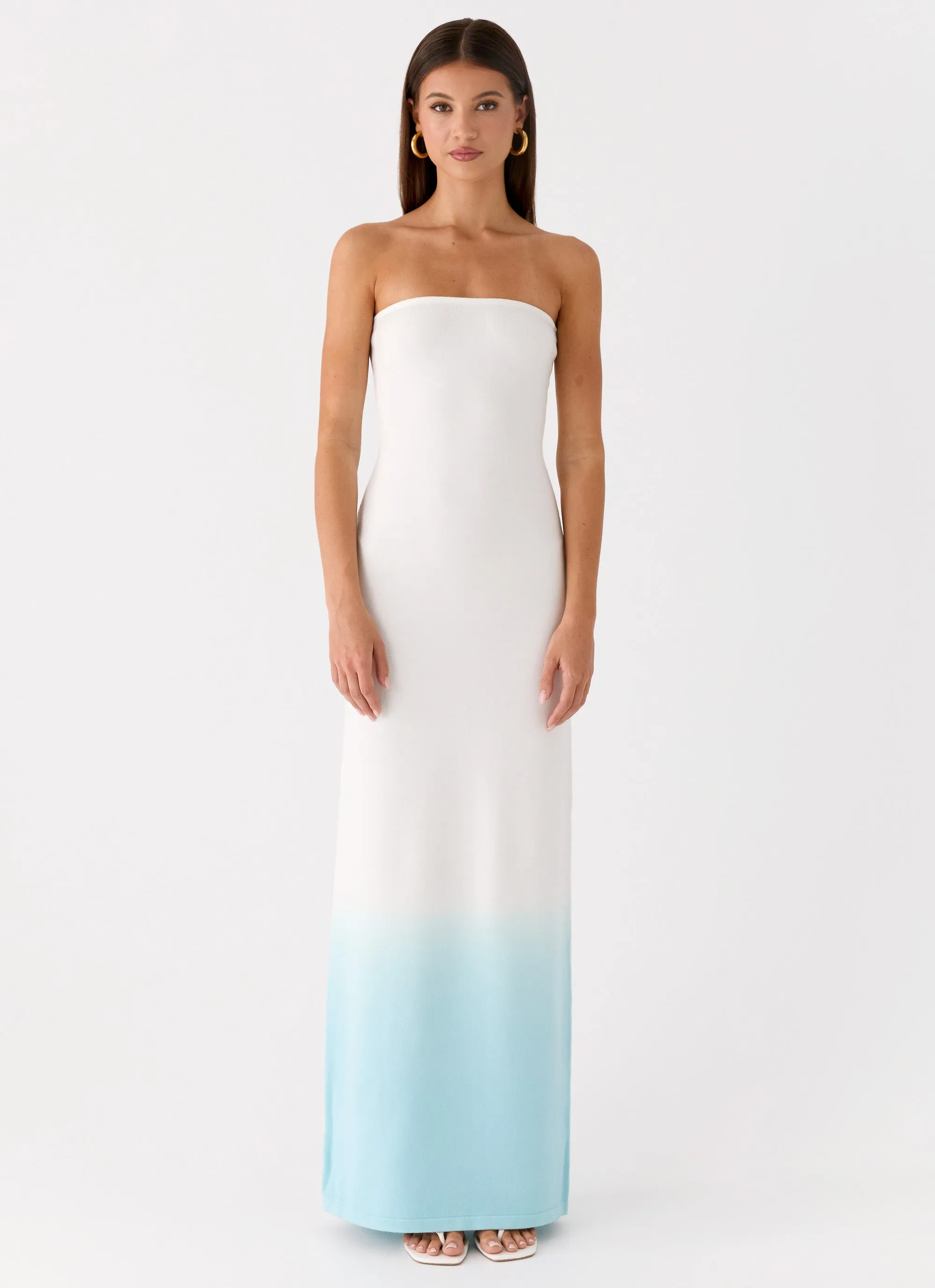 Soft Spoken Knit Maxi Dress - Blue Ombre sold by Peppermayo product image thumbnail 4